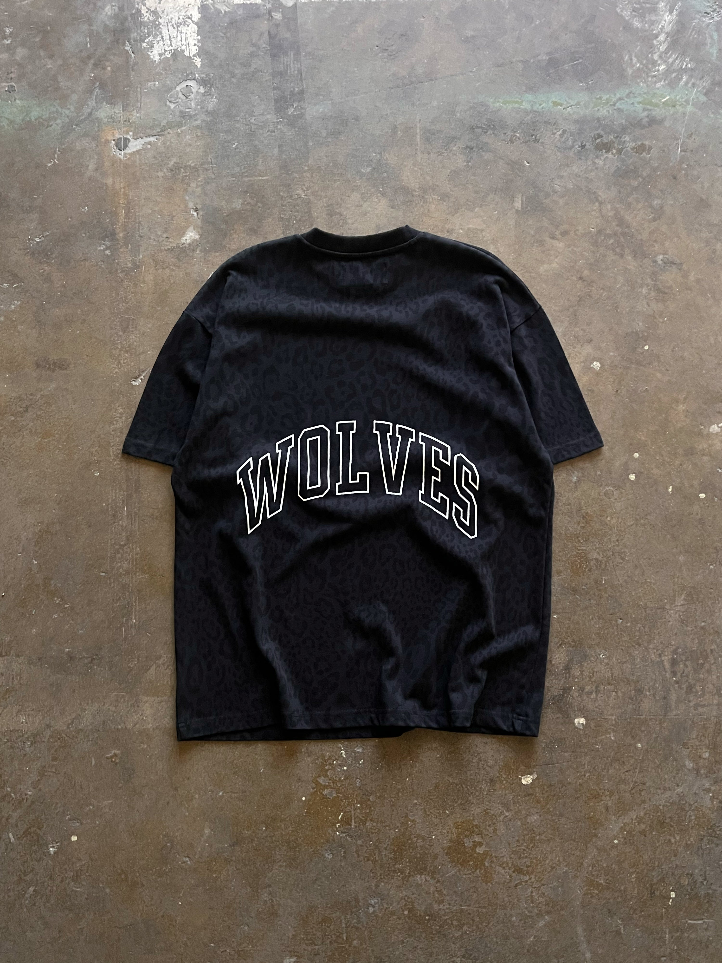 Big Wolf Loyalty "Premium" Oversized Tee in Charcoal Leopard