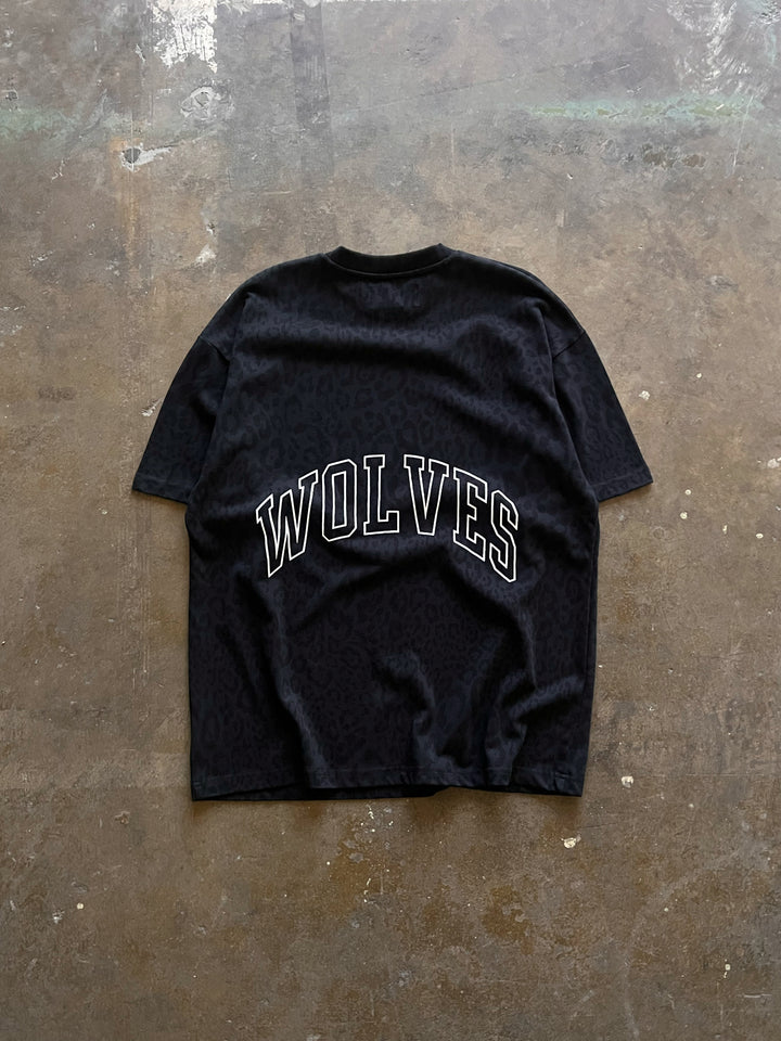 Big Wolf Loyalty "Premium" Oversized Tee in Charcoal Leopard