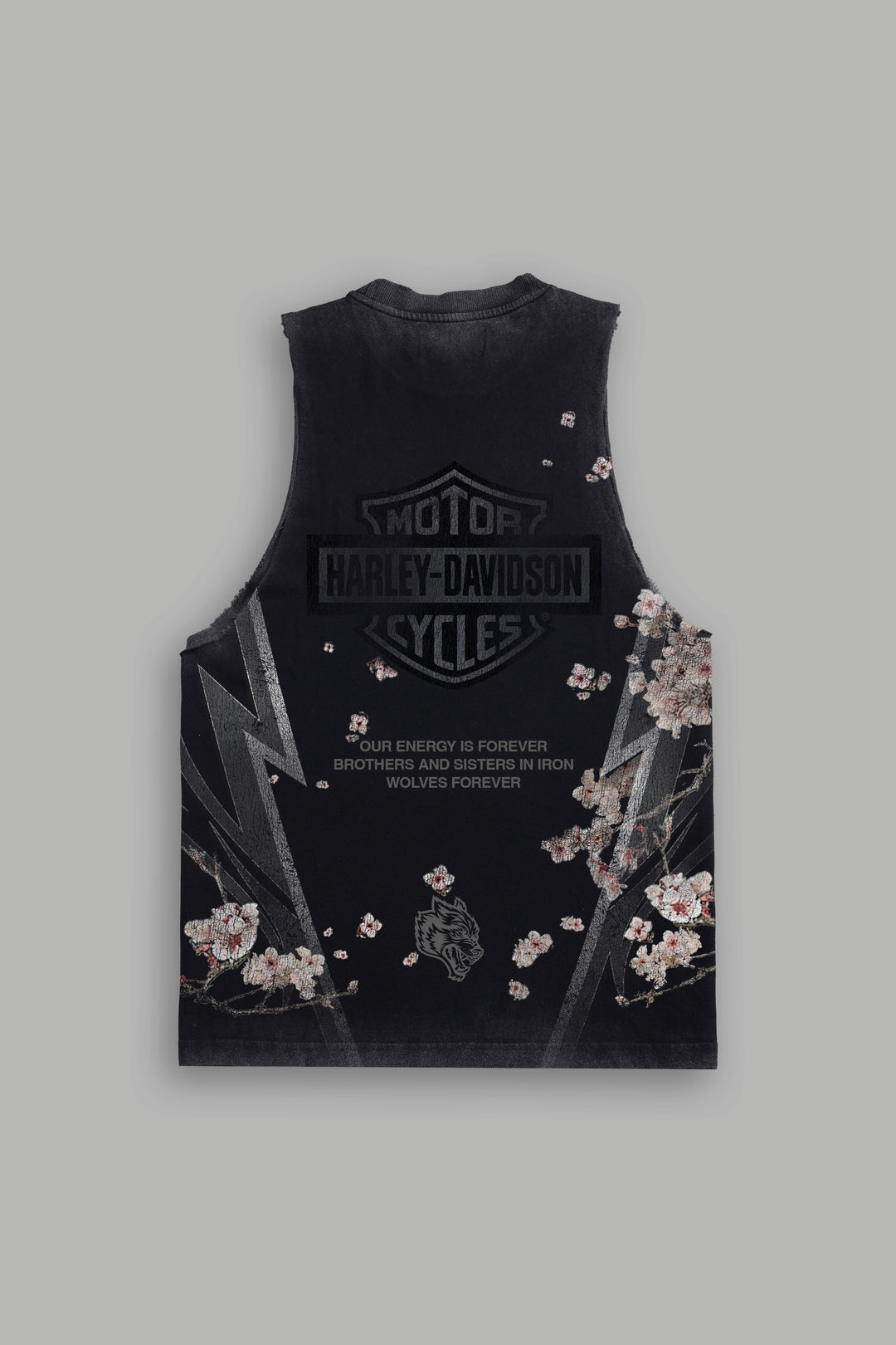 Iron Sakura Tommy Muscle Tee in Black Drift Wash