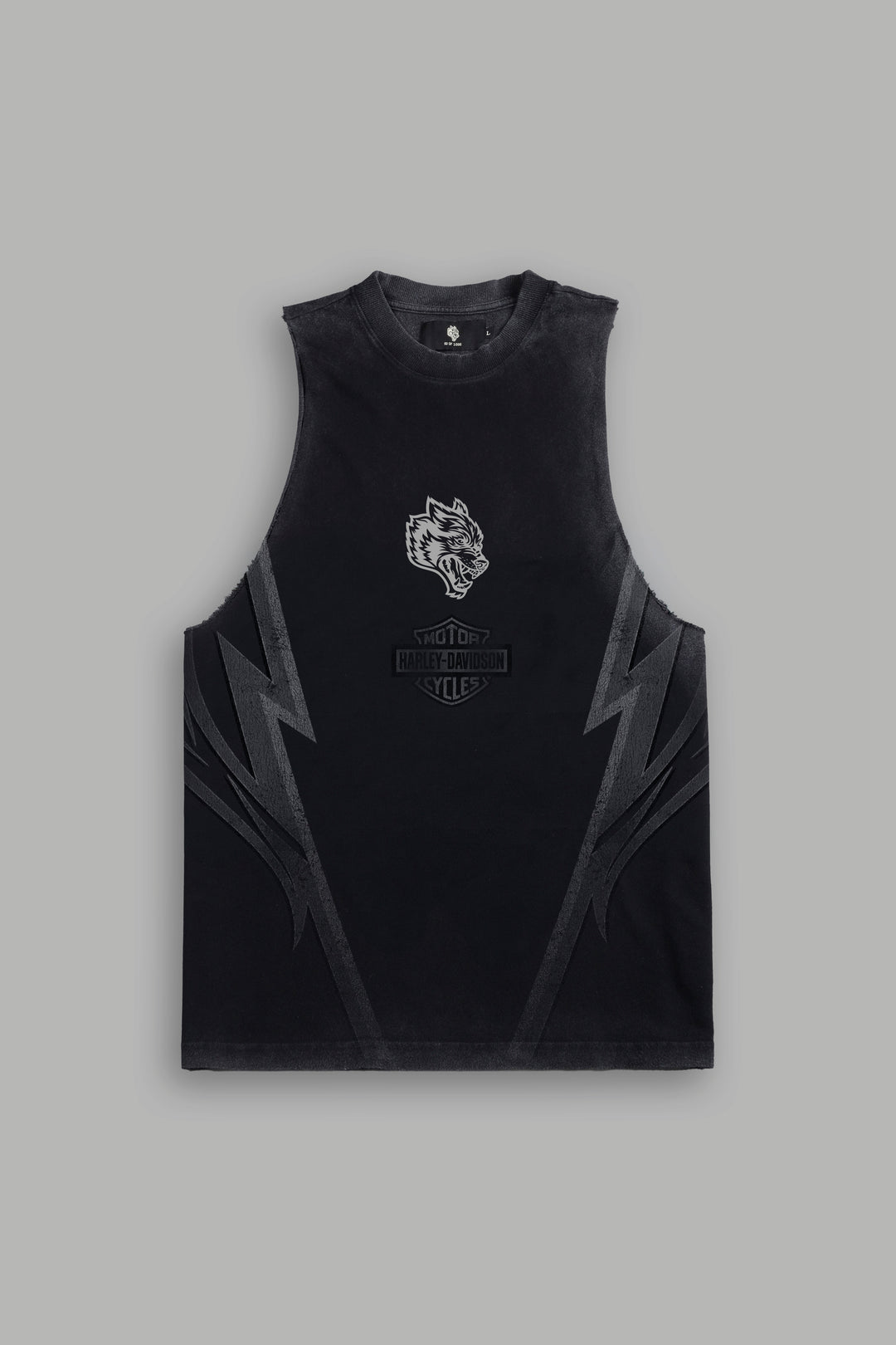 Iron Sakura Tommy Muscle Tee in Black Drift Wash