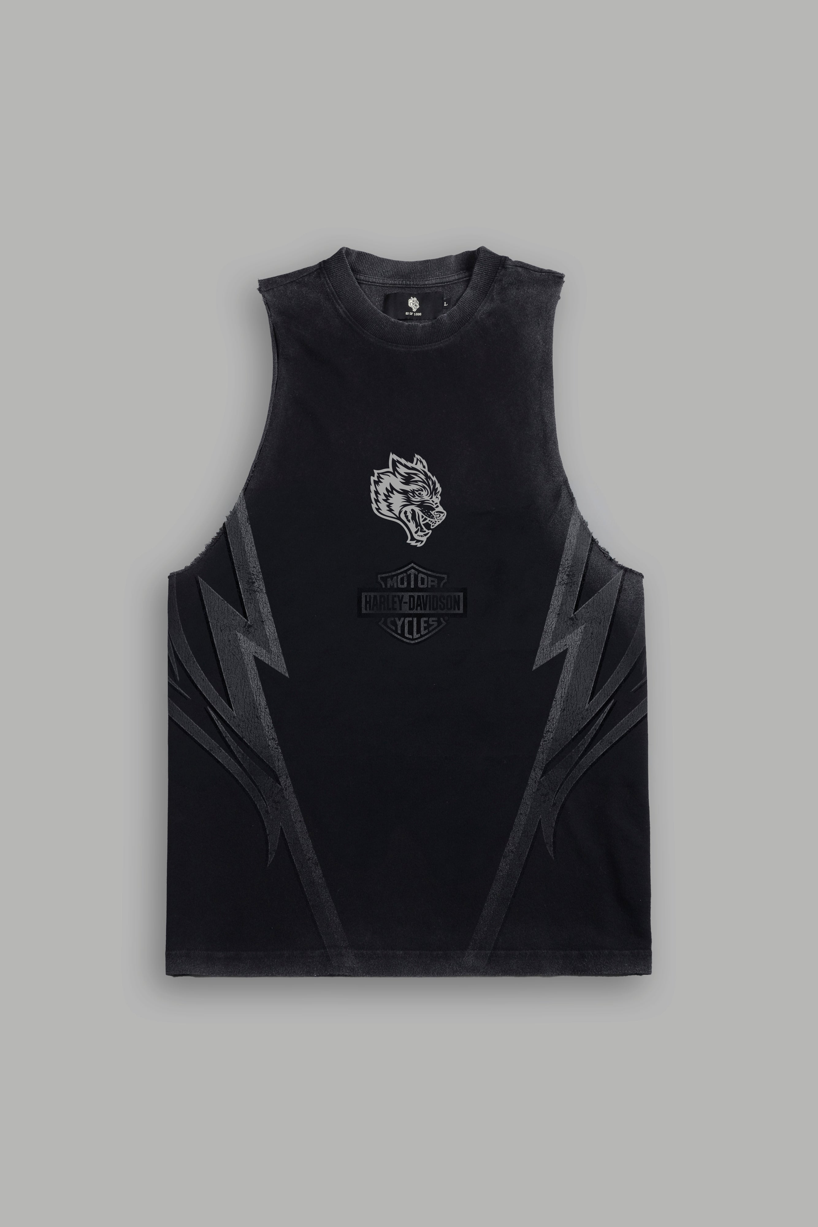 Iron Sakura Tommy Muscle Tee in Black Drift Wash
