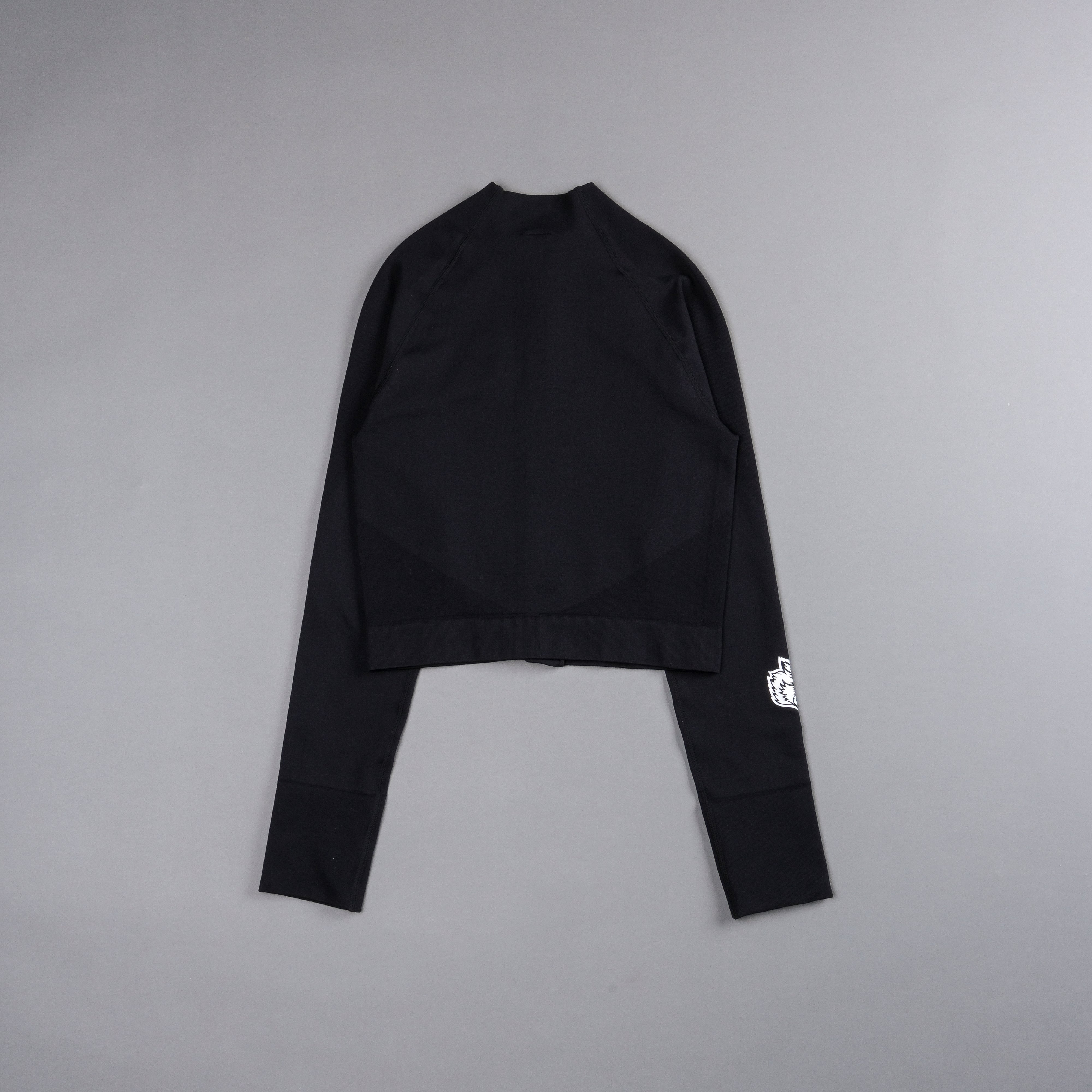 Our League "Everson Seamless" Yasmin L/S Zip Top in Black