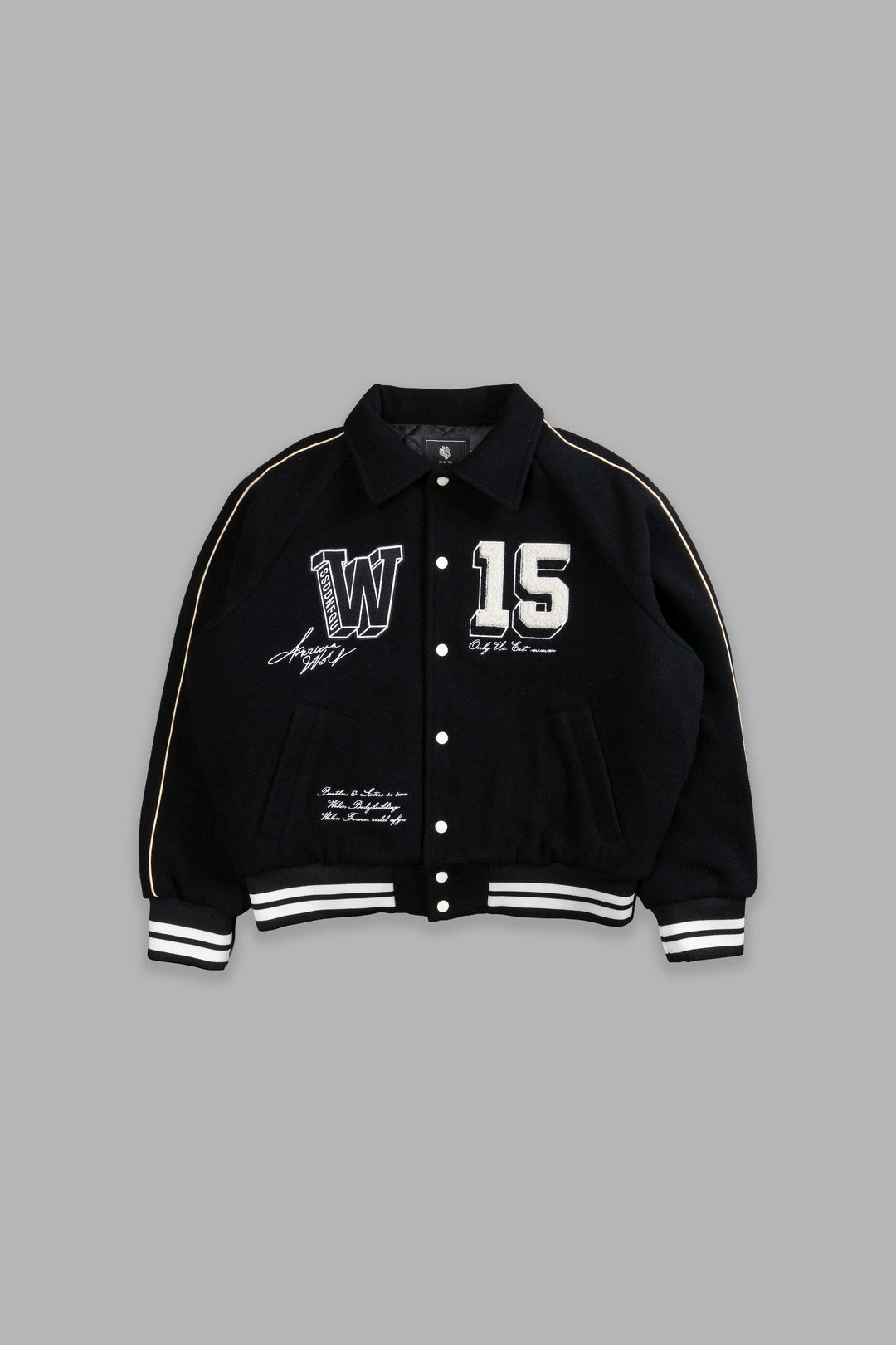 Team Roxy Box Cut Rudy Lettermans Jacket in Black
