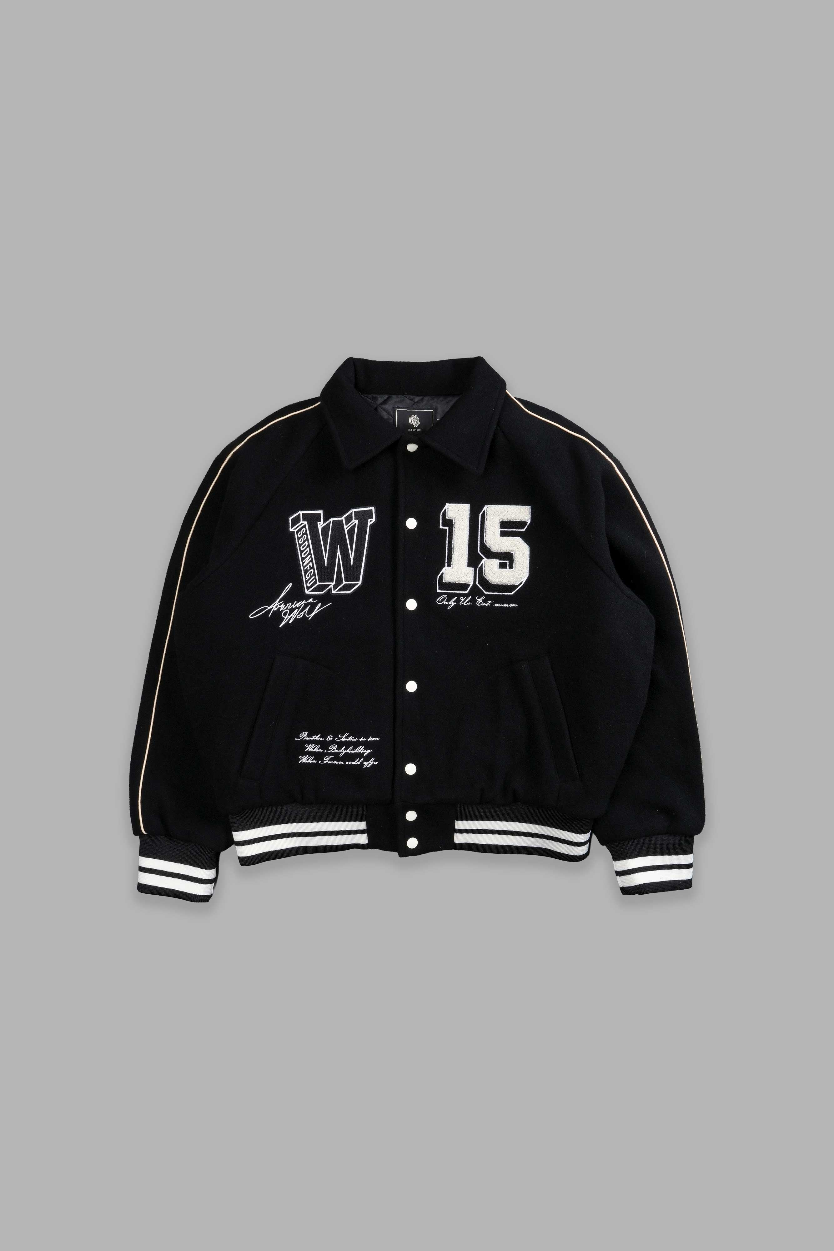 Team Roxy Box Cut Rudy Lettermans Jacket in Black