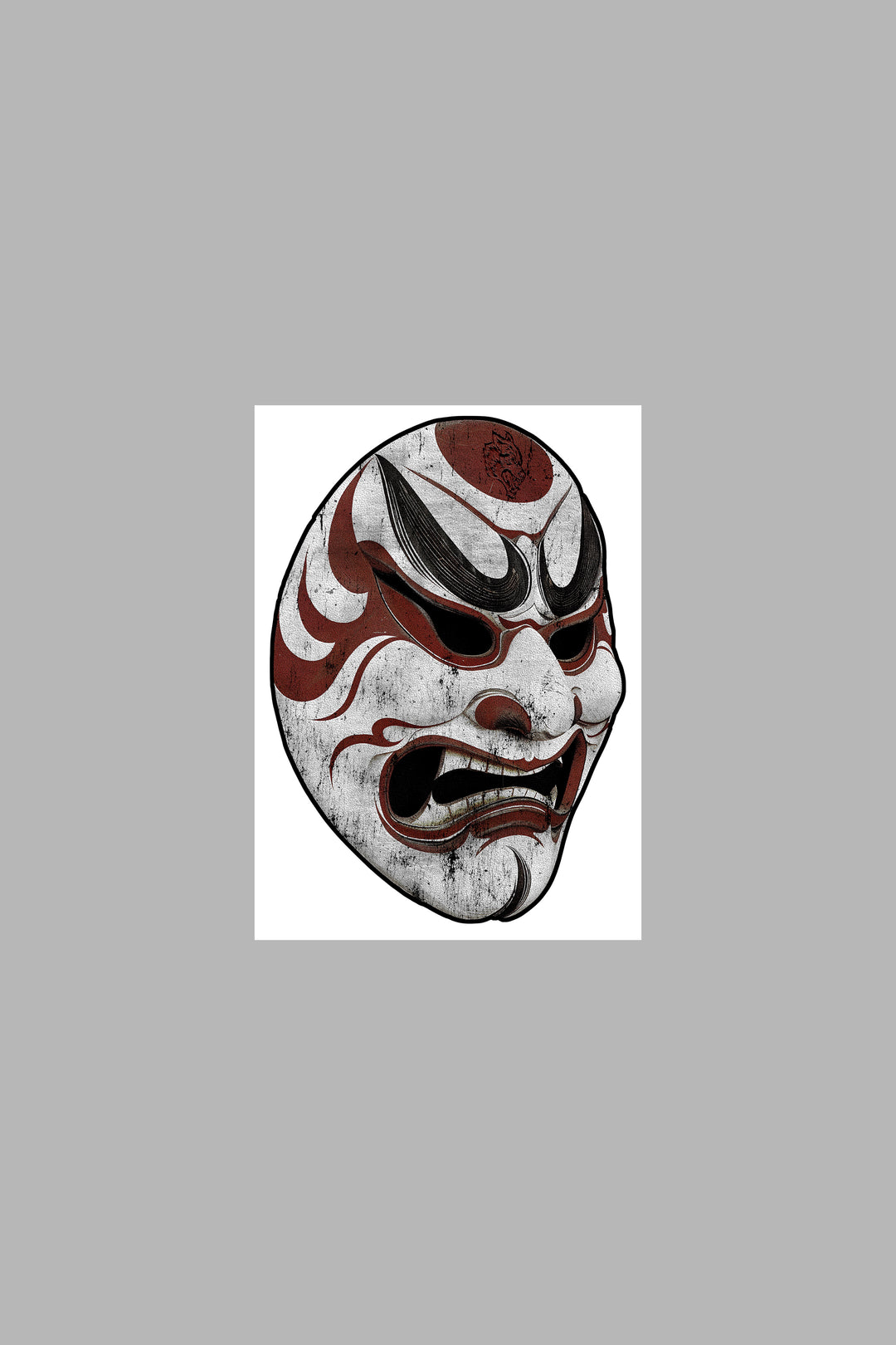 Kabuki Mask Large Sticker in Red