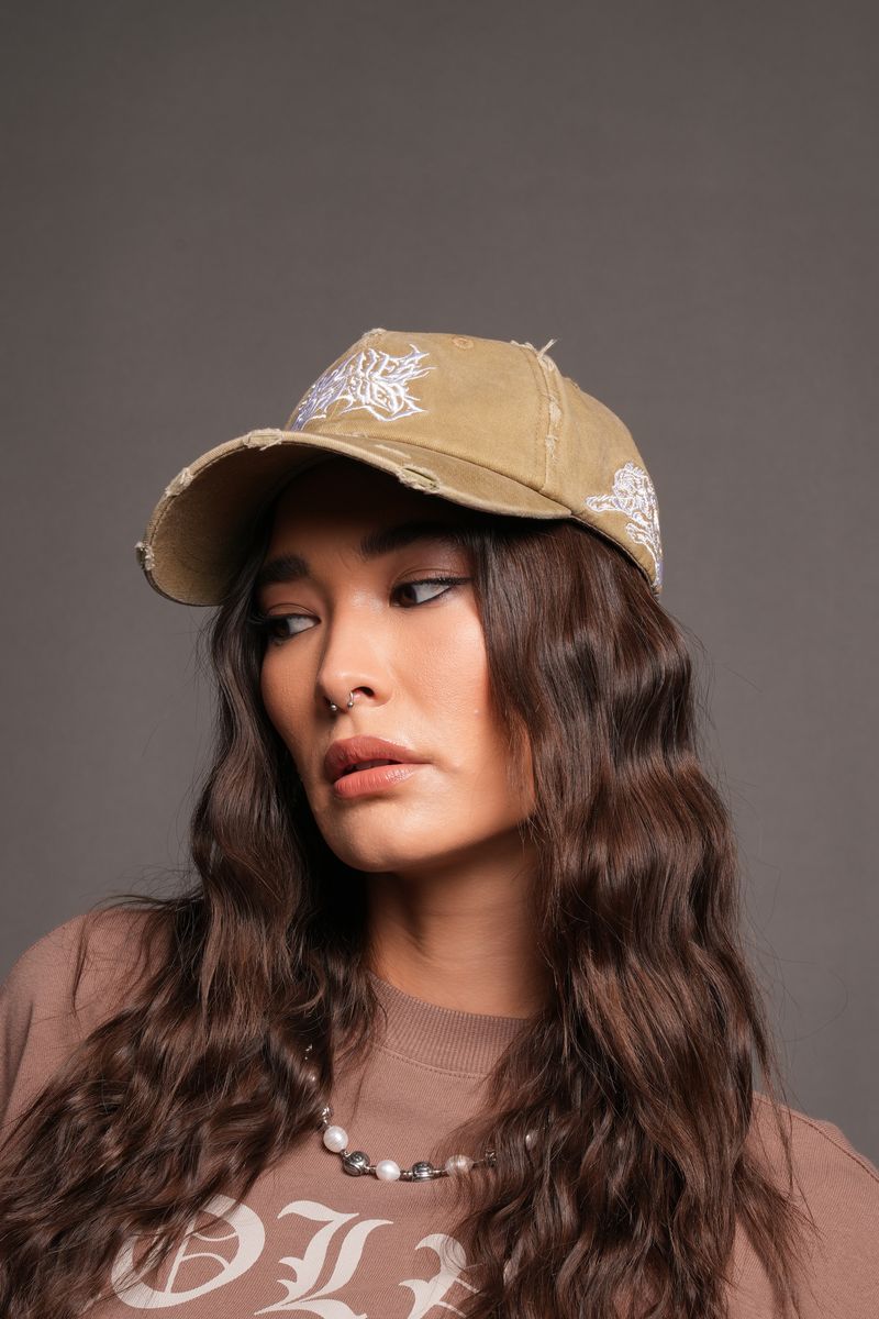 Leap Of Faith V2 Distressed Dad Hat In Cactus Gray