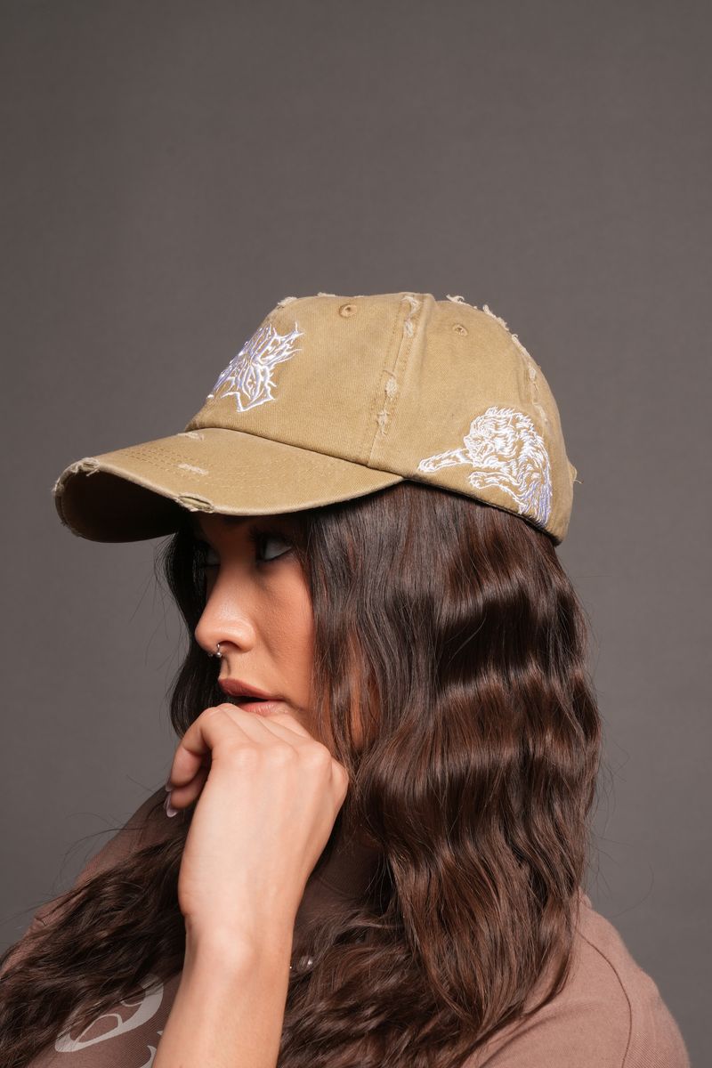 Leap Of Faith V2 Distressed Dad Hat In Cactus Gray