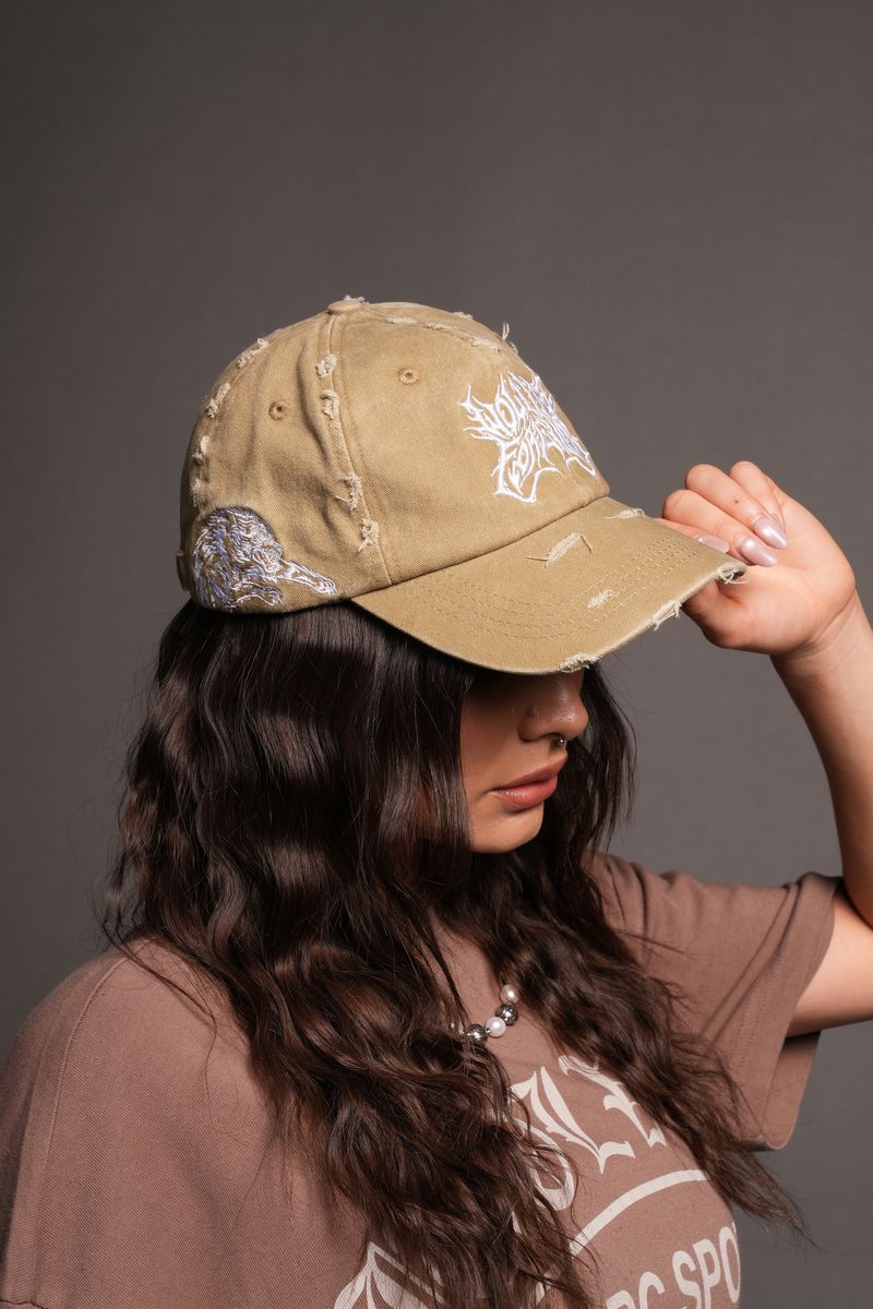 Leap Of Faith V2 Distressed Dad Hat In Cactus Gray