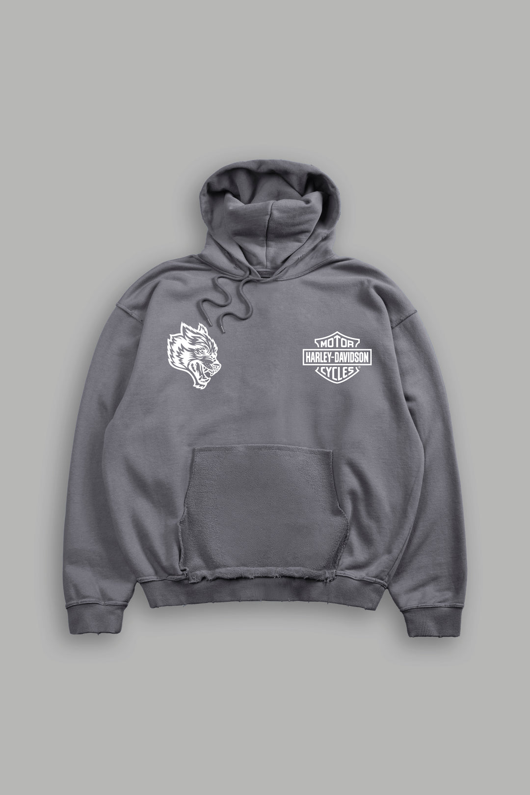 Live Free H-D Grunge Moatis Hoodie in Slate Gray