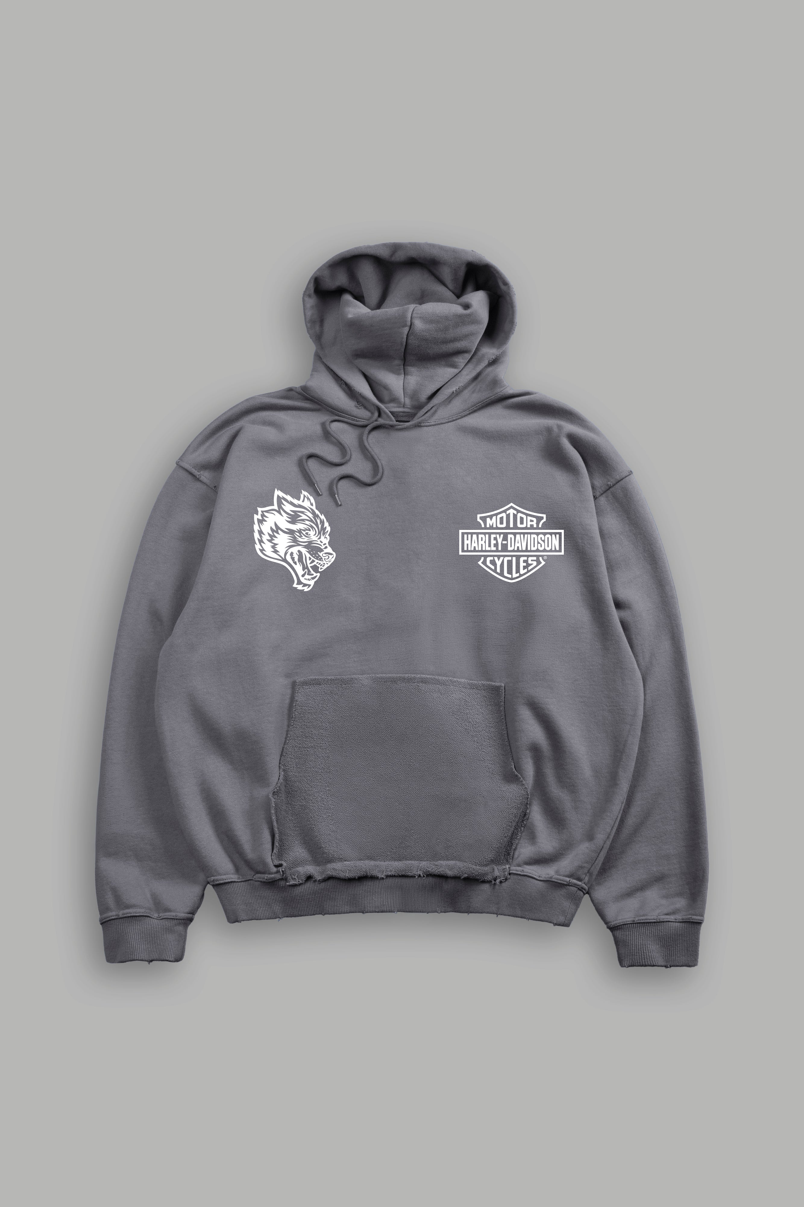 Live Free H-D Grunge Moatis Hoodie in Slate Gray