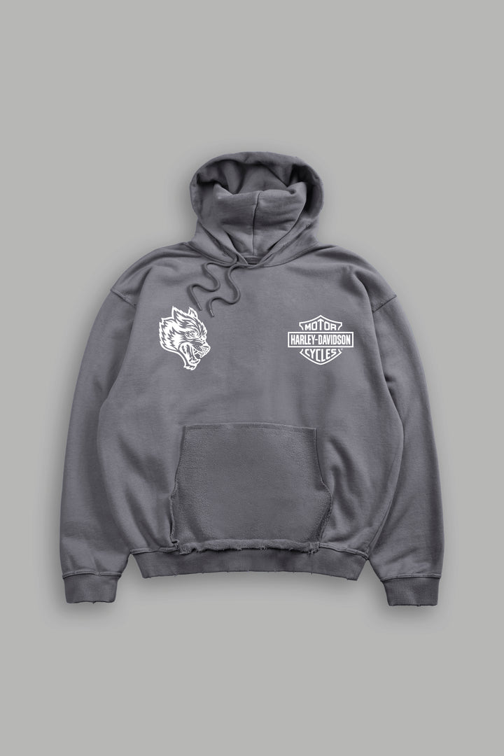 Live Free H-D Grunge Moatis Hoodie in Slate Gray