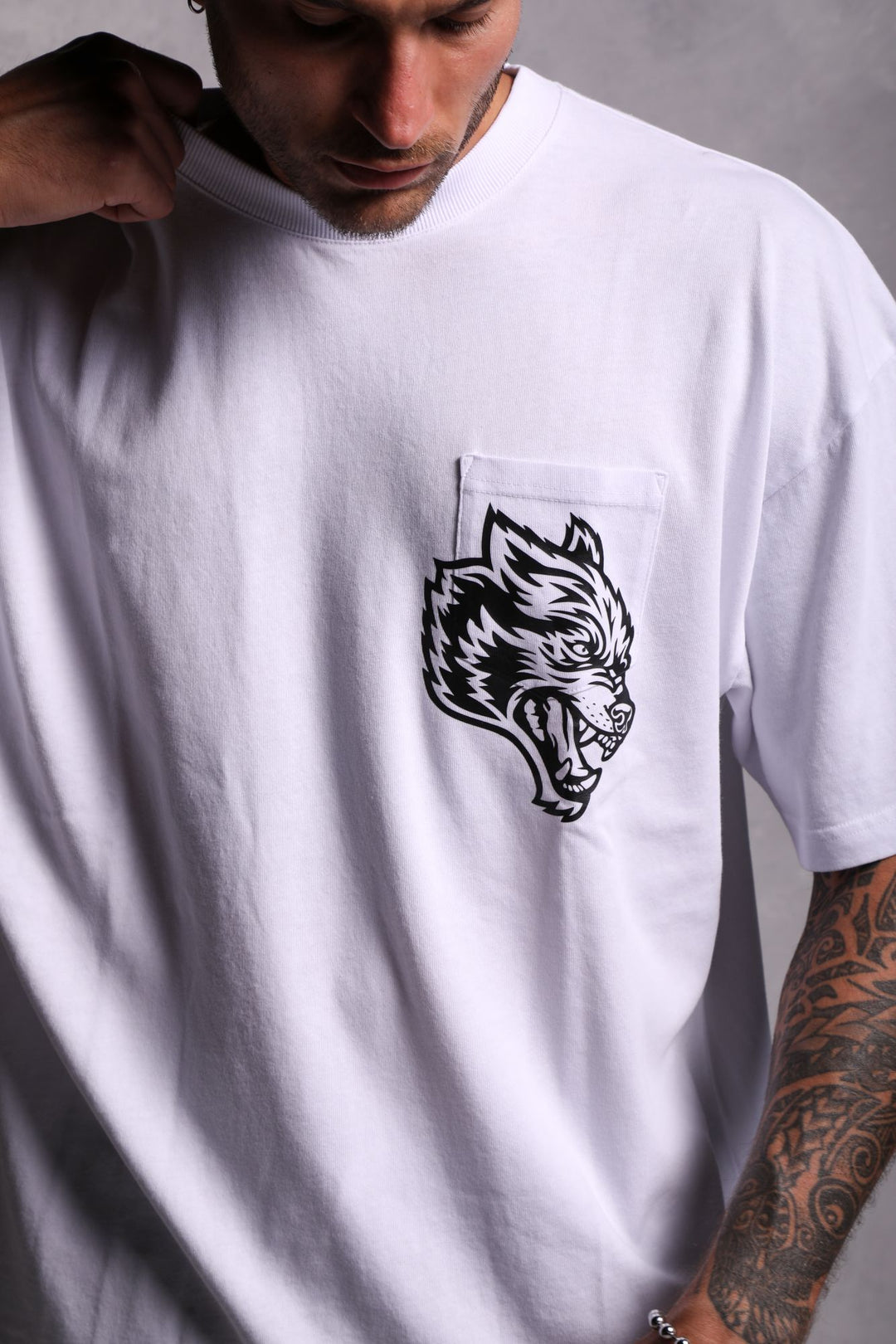 House Of Wolves "Premium" Pocket Tee in White