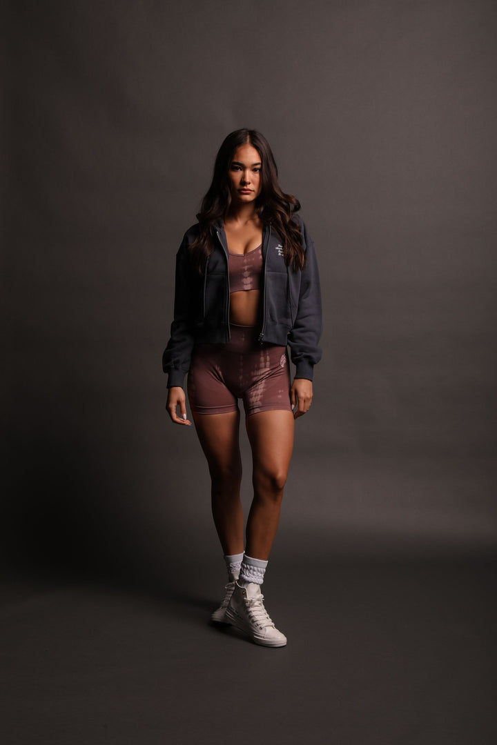 The Spirit "Sage" (Cropped) Zip Hoodie in Midnight Blue