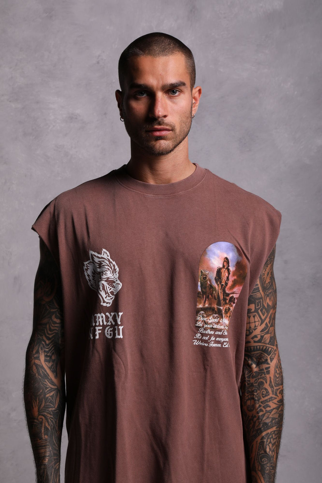 Still Standing "Premium Vintage" Muscle Tee in Norse Brown