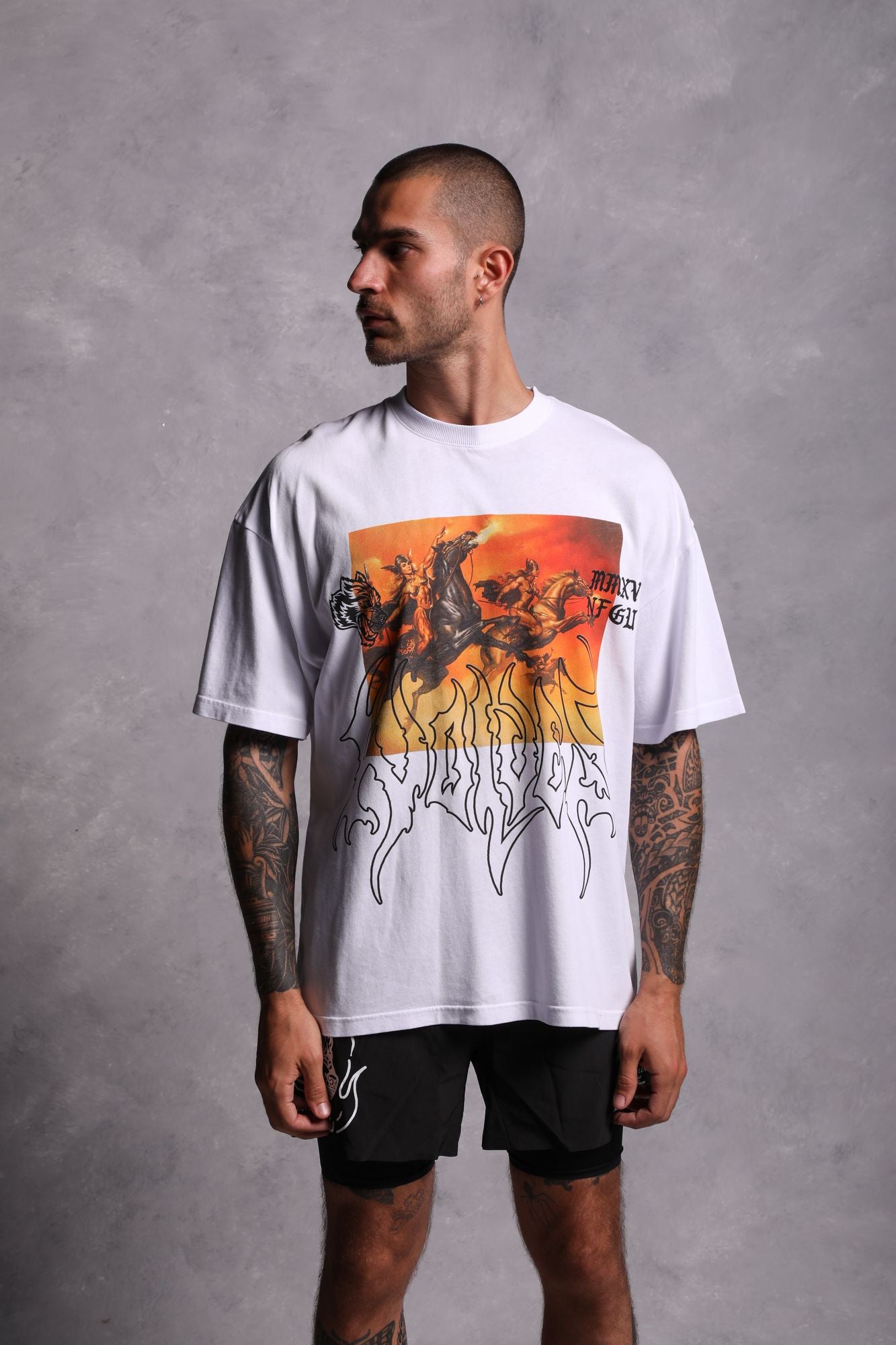 Valkyrie "Premium" Oversized Tee in White