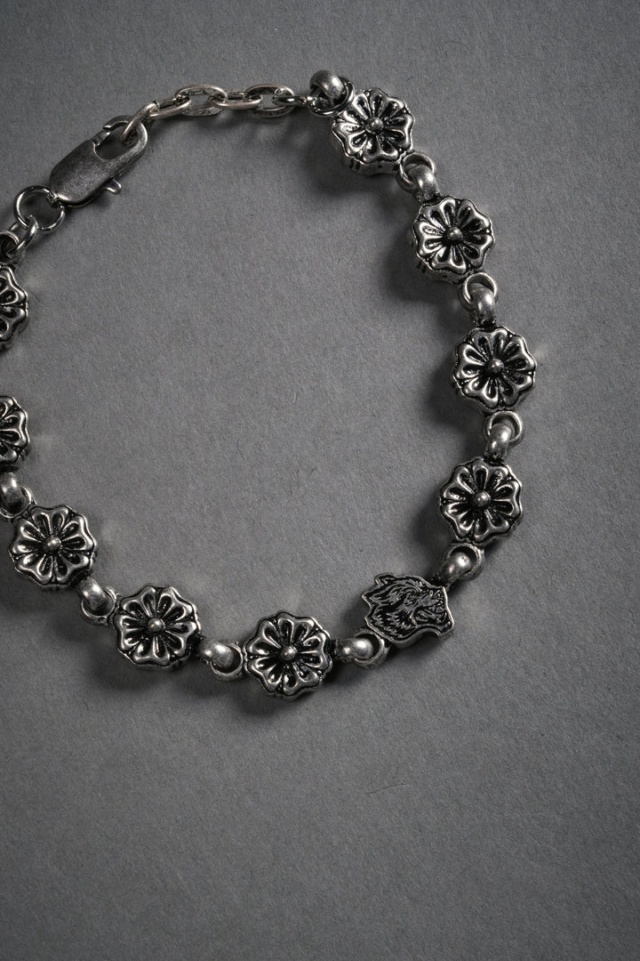 Cherry Blossom Bracelet in Antique Silver