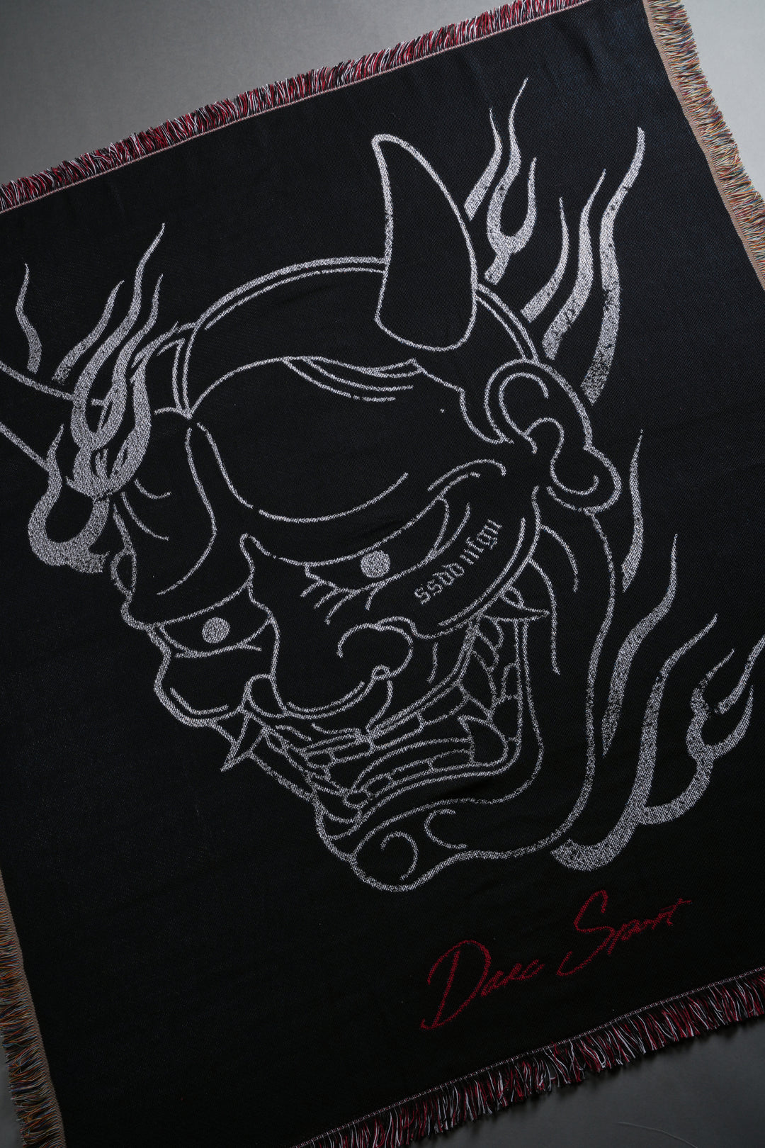 Oni Fire Tapestry Blanket in Black