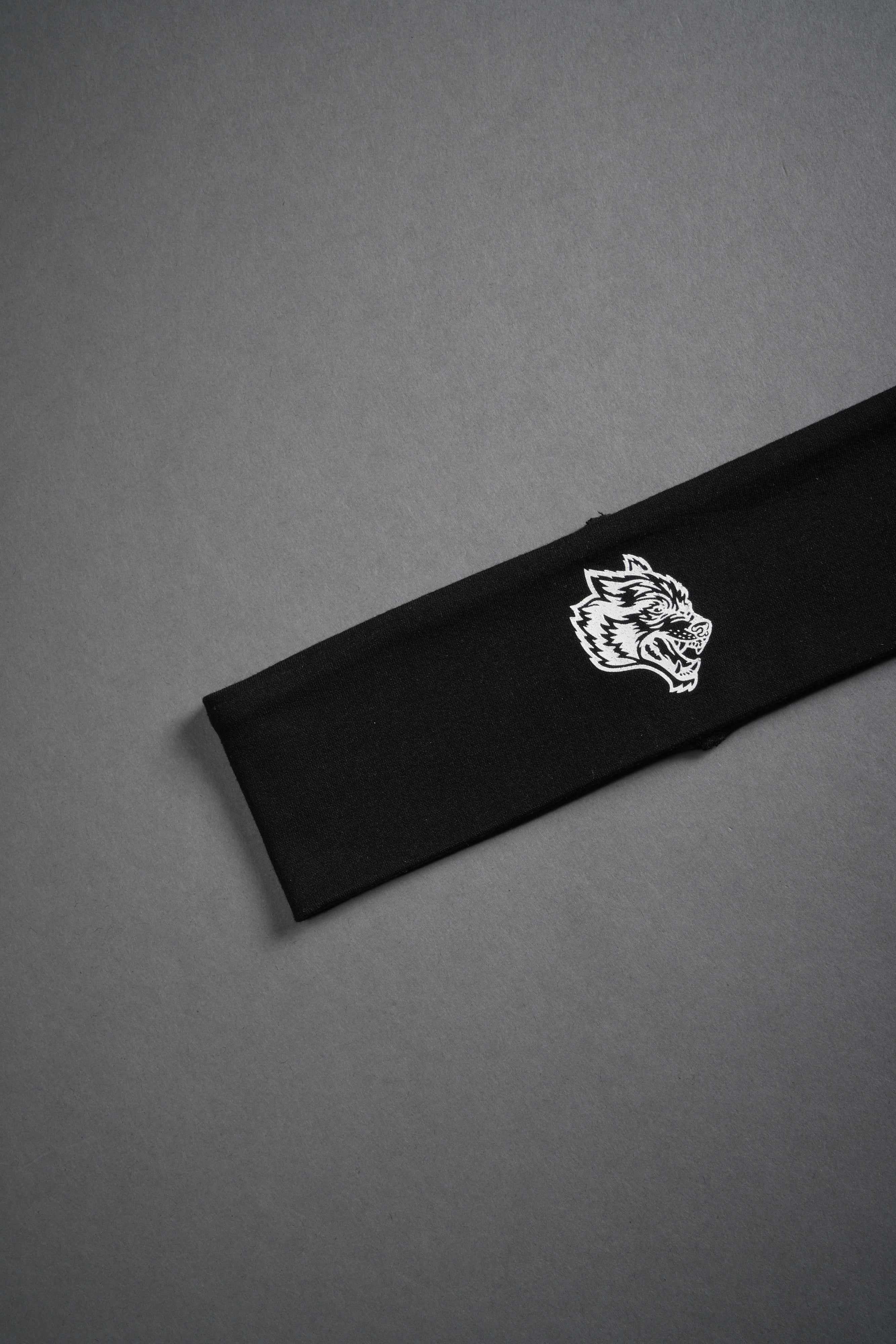 Wolf Head Wide Headband in Black