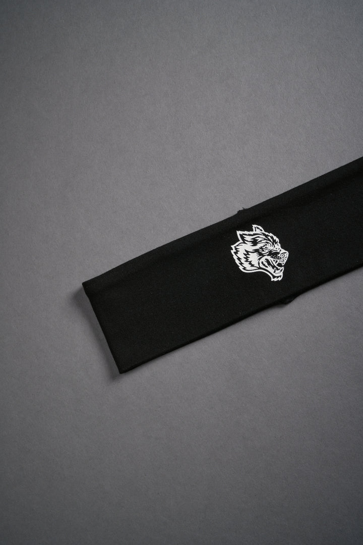 Wolf Head Wide Headband in Black