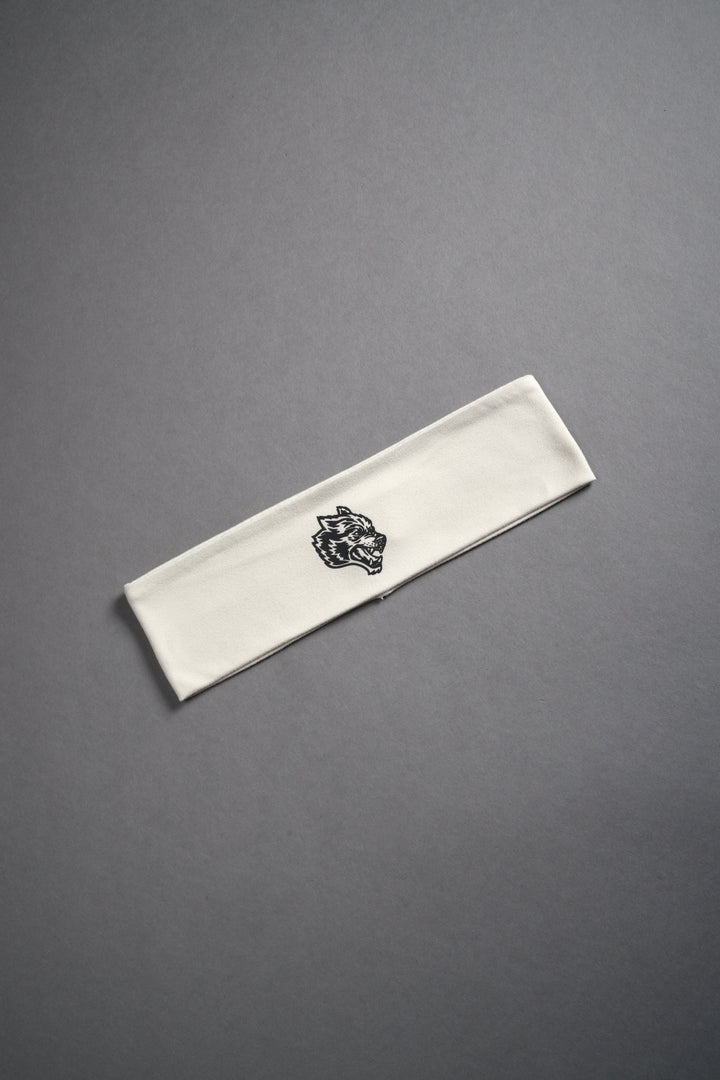 Wolf Head Wide Headband in Cream