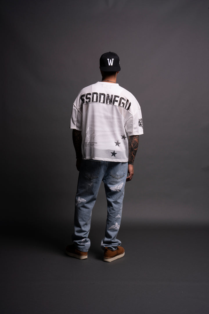 Game Time Emmitt Football Jersey in Cream