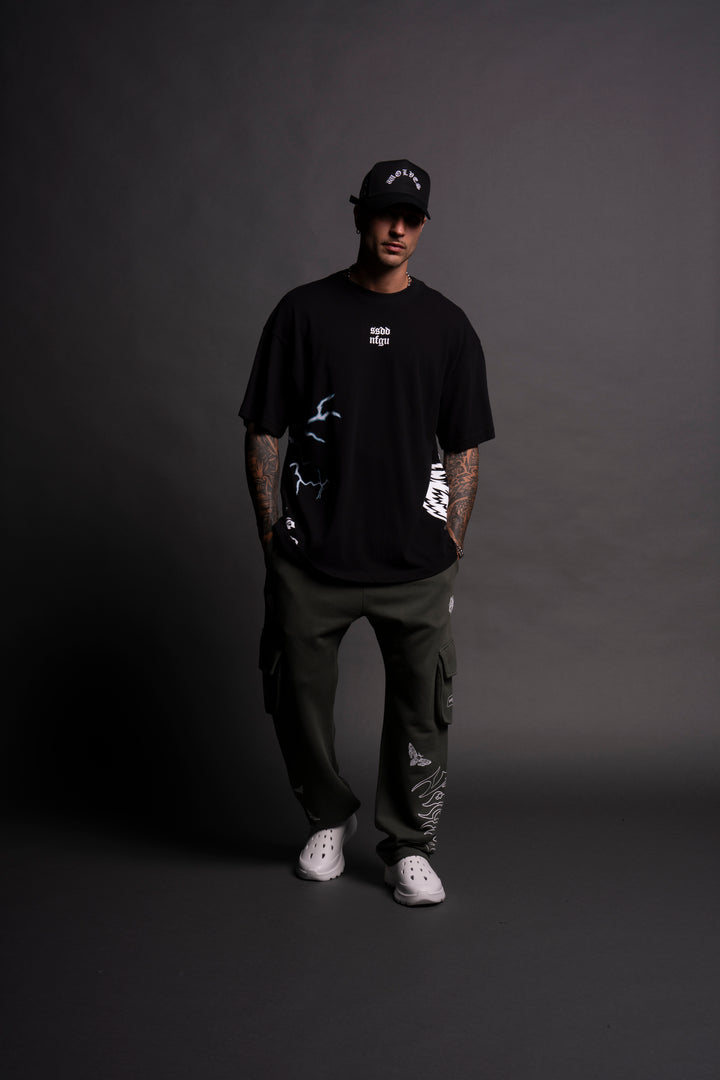 Knight Fall "Premium" Oversized Tee in Black