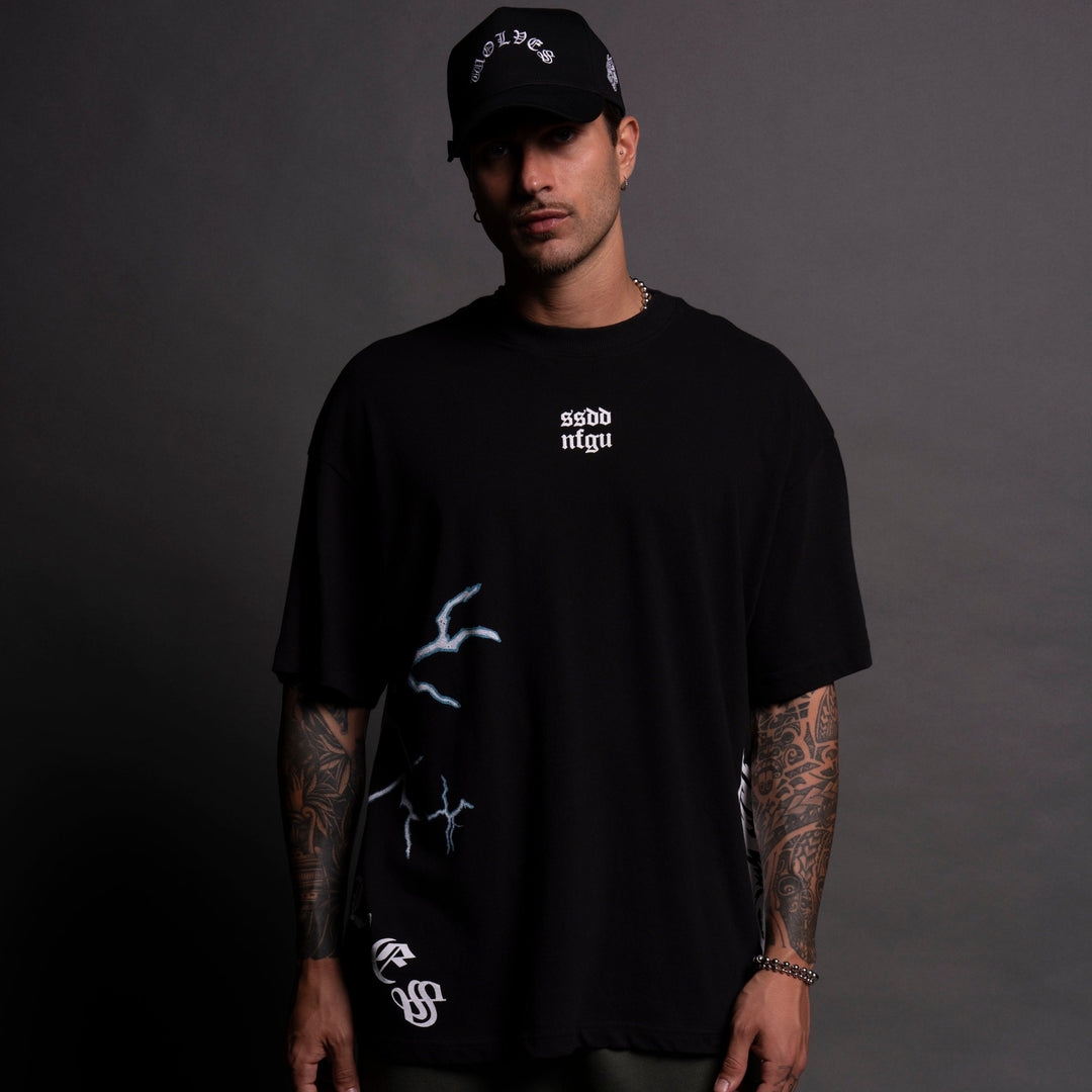 Knight Fall "Premium" Oversized Tee in Black