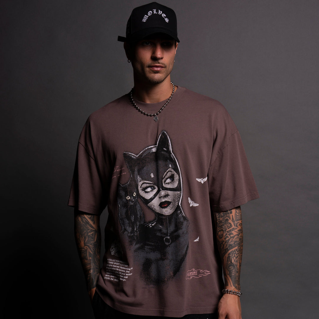 They'll Never Catch Me "Premium" Oversized Unisex Tee in Shadow Mauve