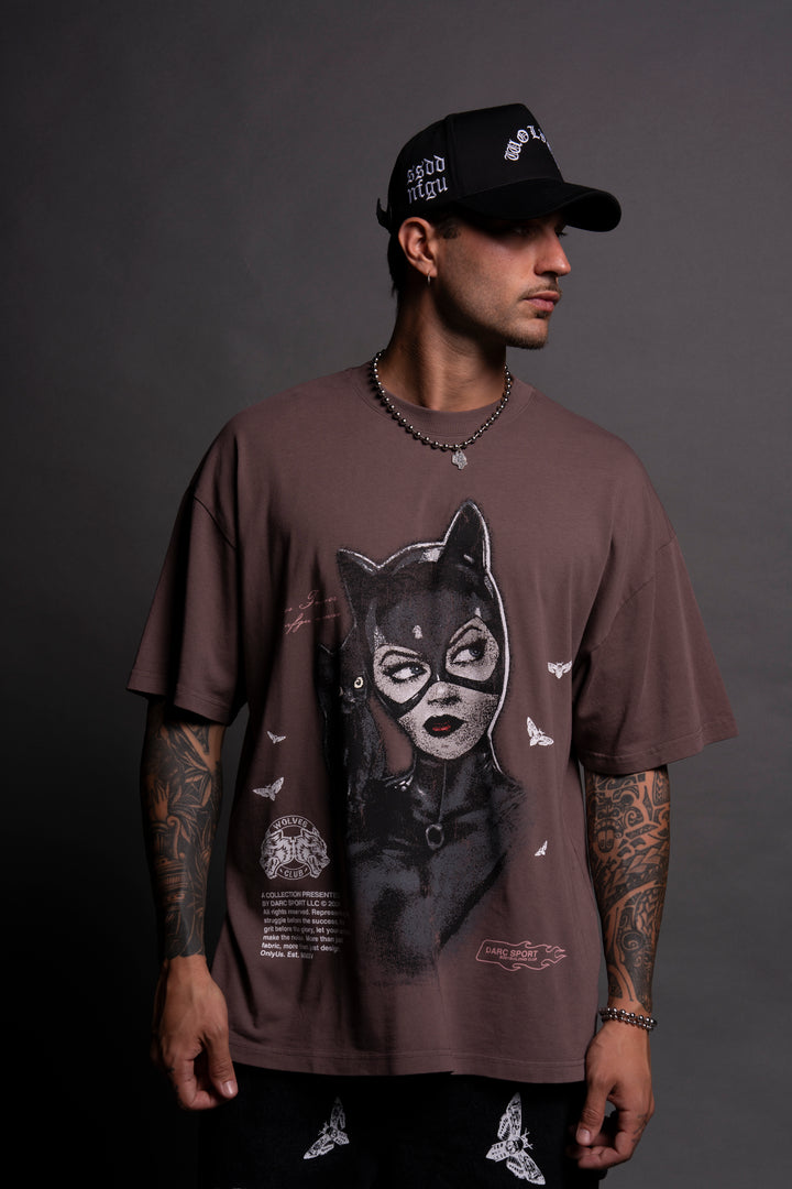 They'll Never Catch Me "Premium" Oversized Unisex Tee in Shadow Mauve