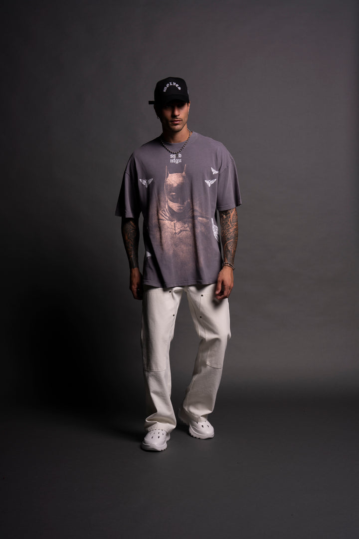(1 OF 500) The Batman "Premium" Oversized Tee in Nirvana Gray