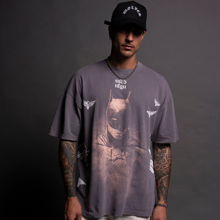 (1 OF 500) The Batman "Premium" Oversized Tee in Nirvana Gray