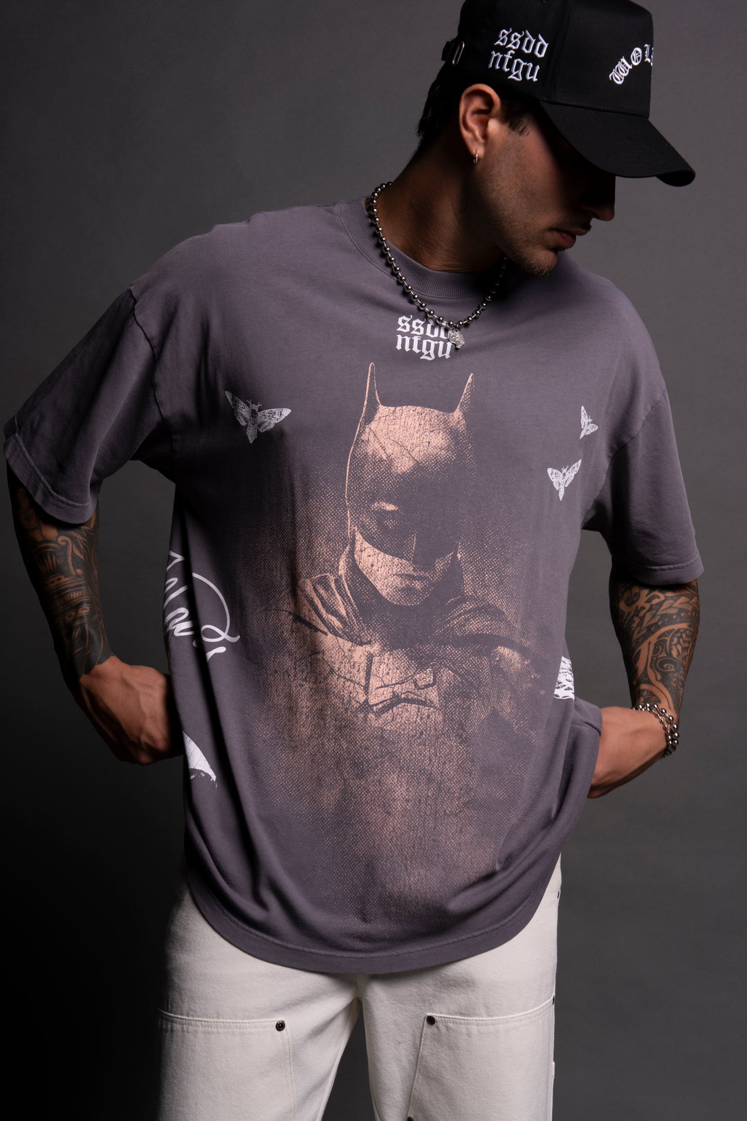 (1 OF 500) The Batman "Premium" Oversized Tee in Nirvana Gray