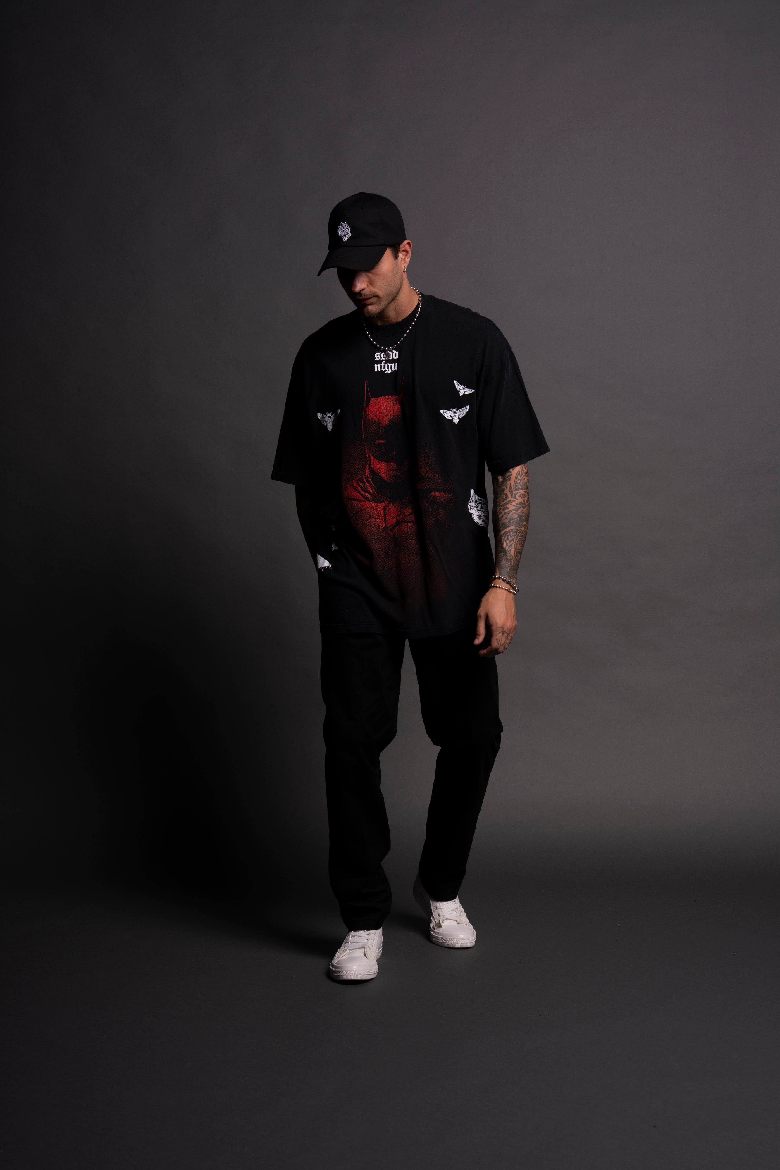 (1 OF 500) The Batman "Premium" Oversized Tee in Black/Red
