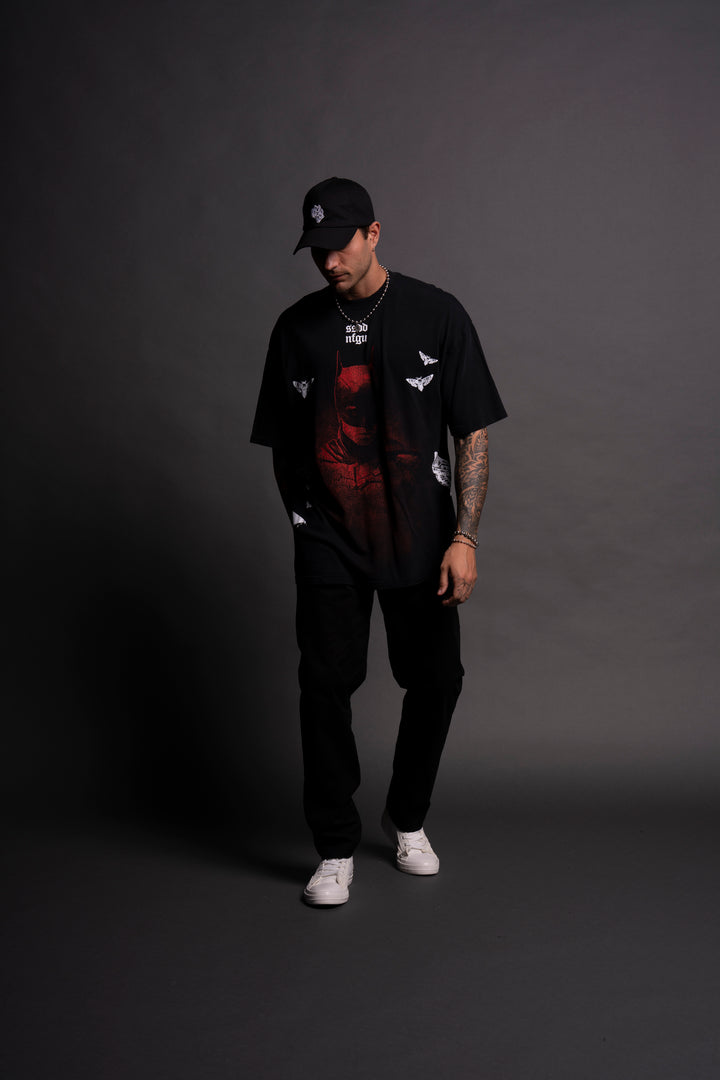 (1 OF 500) The Batman "Premium" Oversized Tee in Black/Red