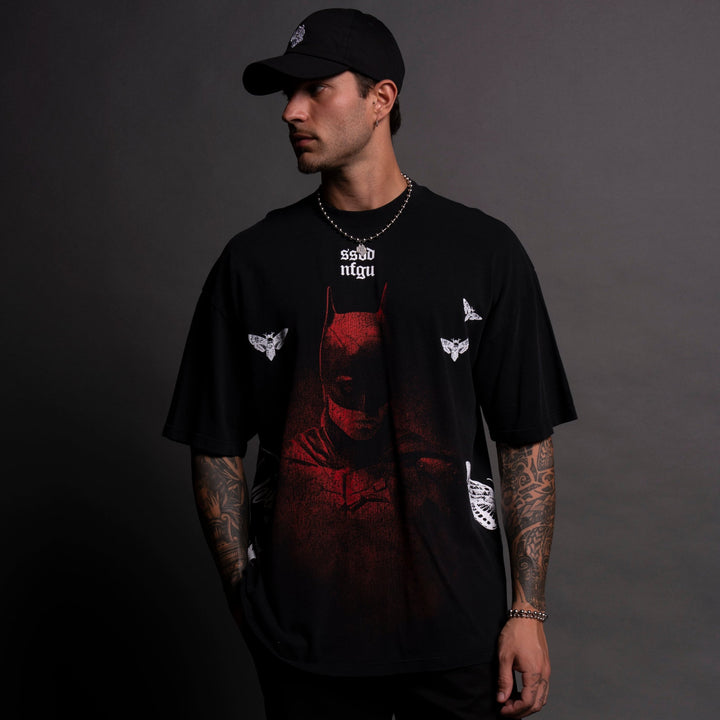(1 OF 500) The Batman "Premium" Oversized Tee in Black/Red