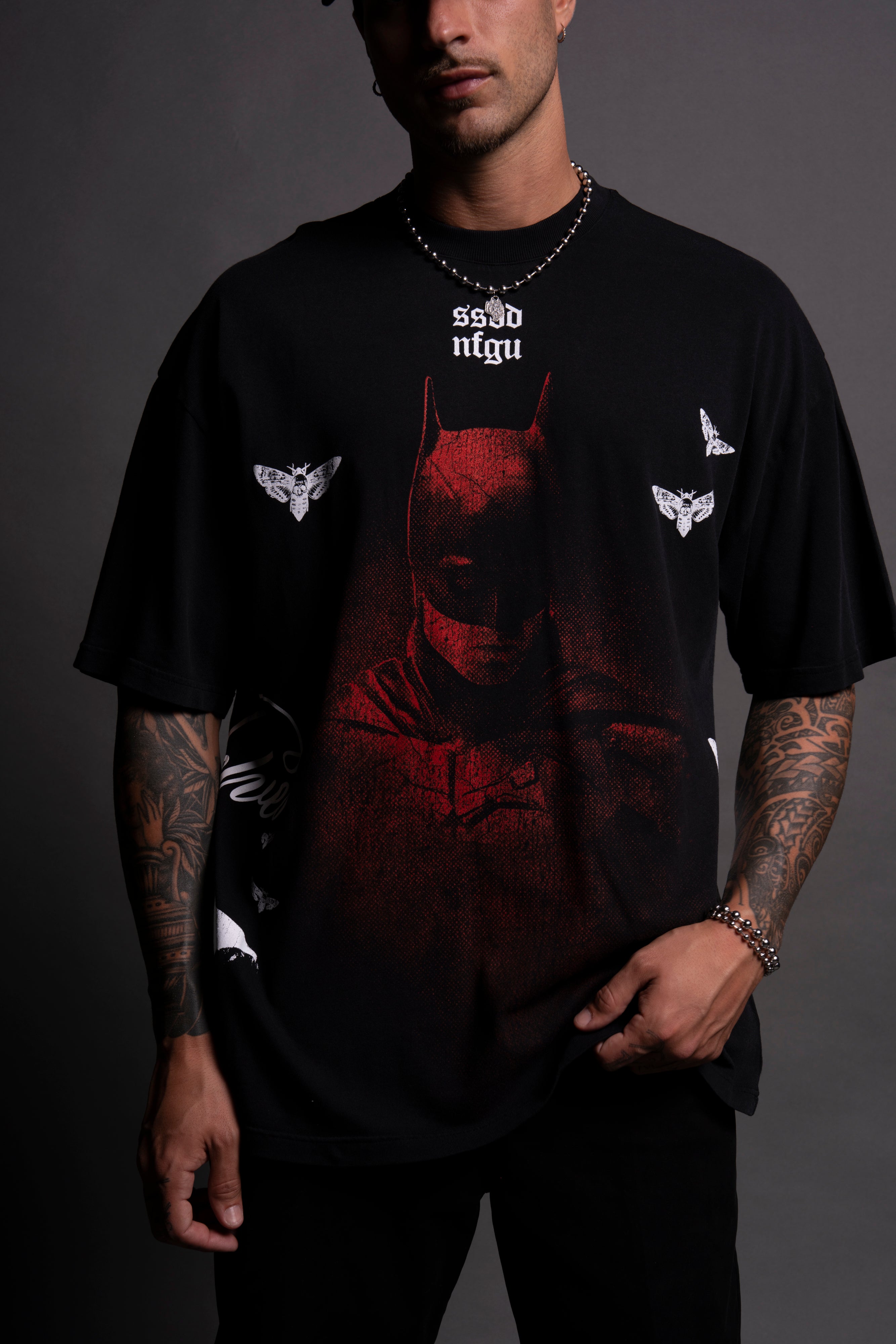 (1 OF 500) The Batman "Premium" Oversized Tee in Black/Red