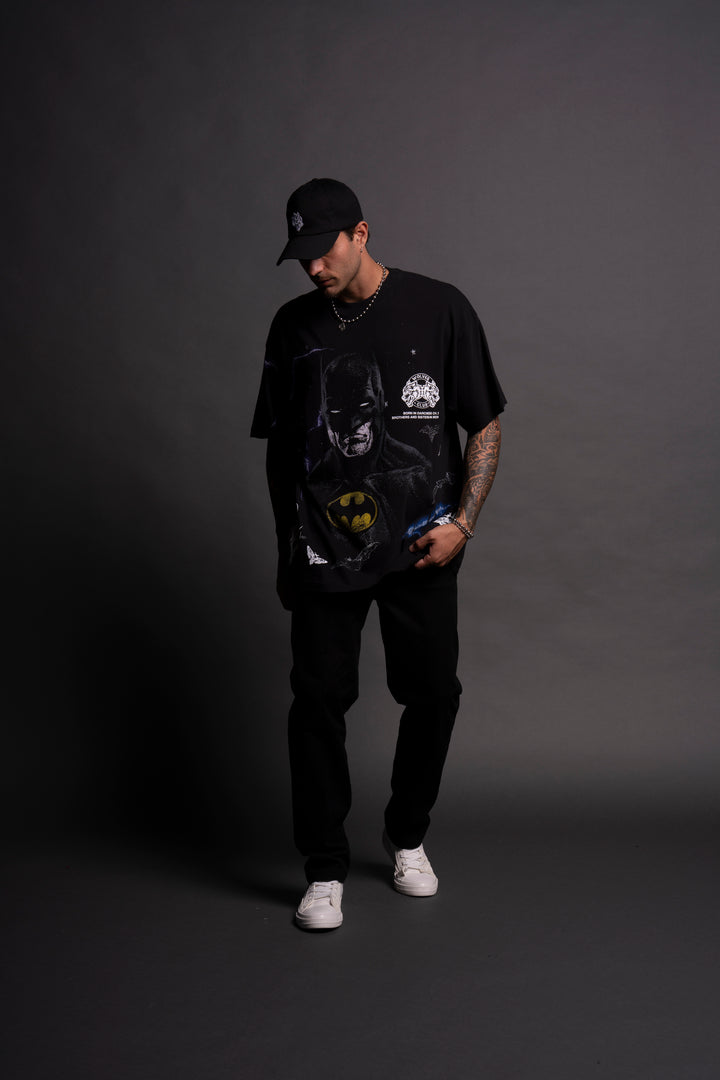 Batman "Side By Side" Oversized Tee in Black
