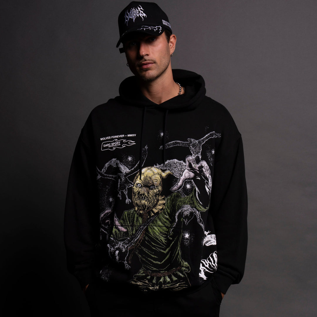 Scarecrow "Side-By-Side" Bishop Hoodie in Black
