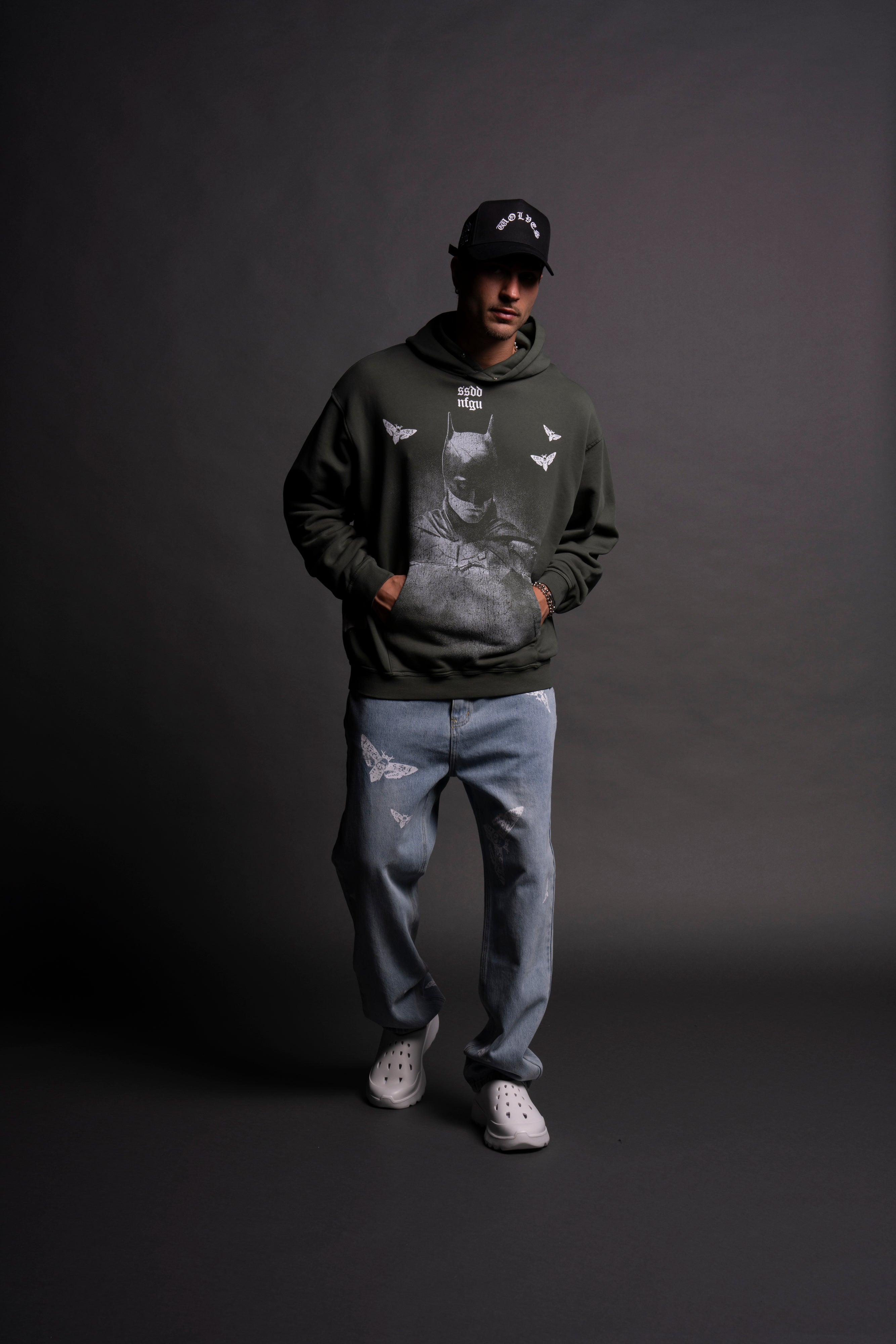 (1 Of 500) The Batman "Pierce" Hoodie in Green Ivy
