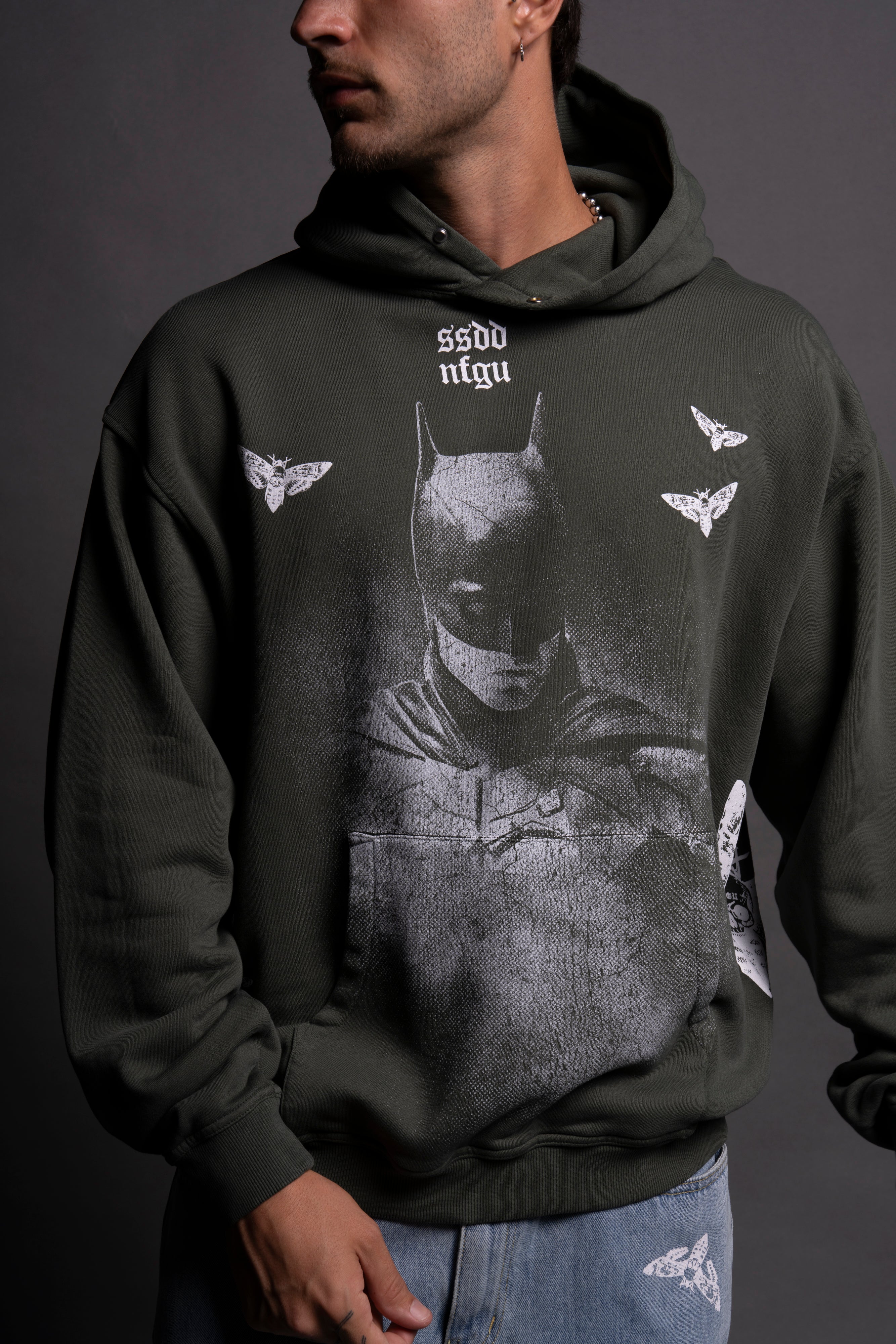 (1 Of 500) The Batman "Pierce" Hoodie in Green Ivy