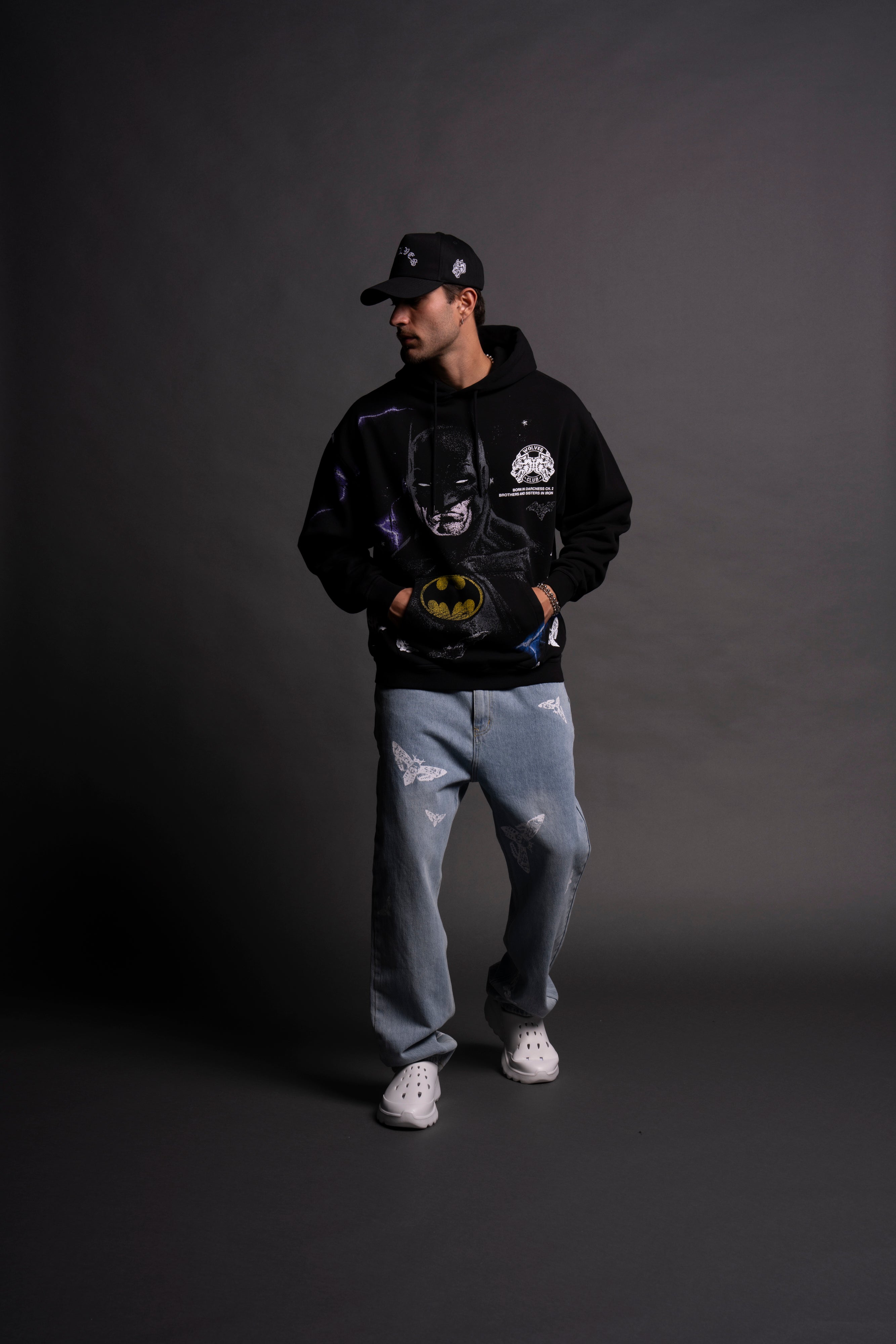 Batman "Side-By-Side" Bishop Hoodie in Black