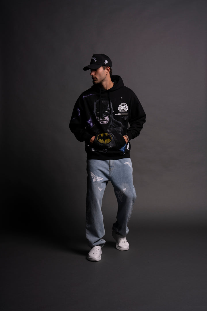 Batman "Side-By-Side" Bishop Hoodie in Black