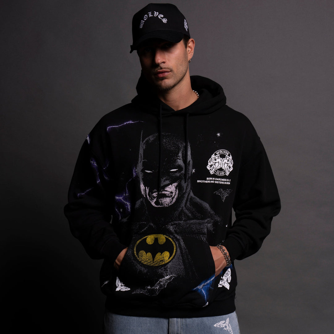 Batman "Side-By-Side" Bishop Hoodie in Black