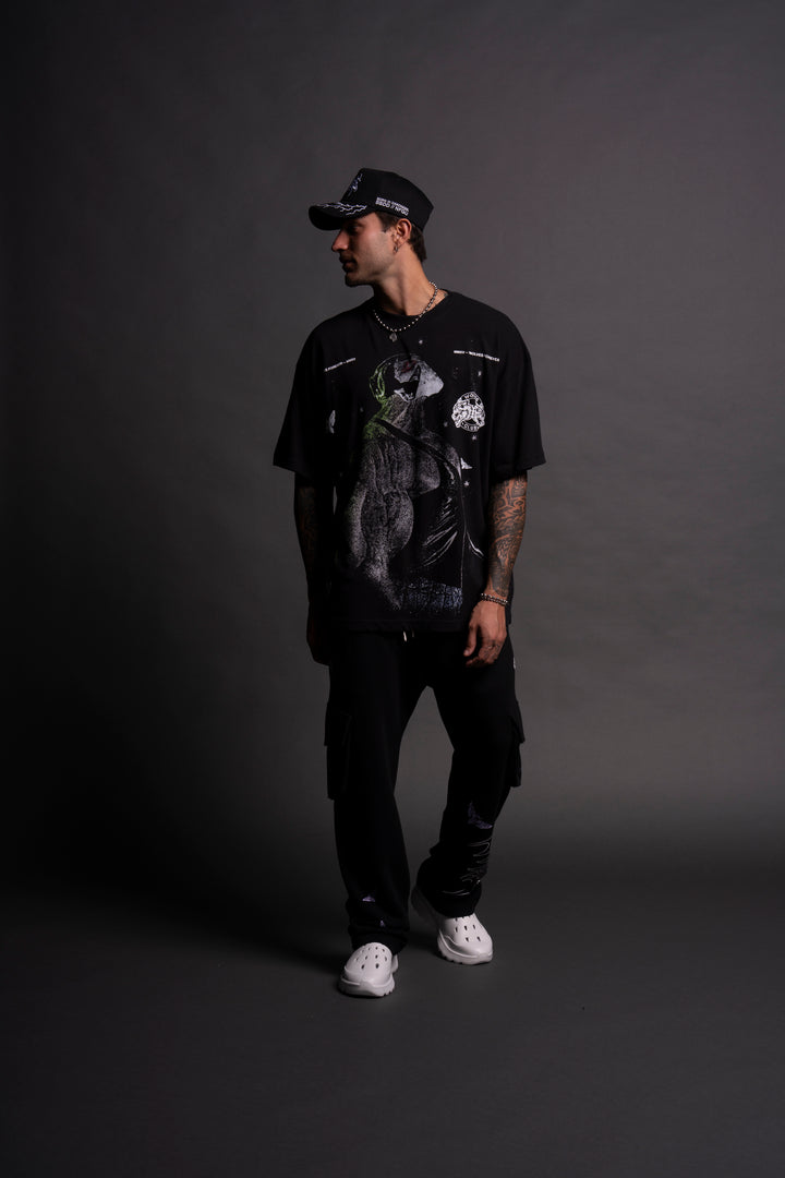 Bane "Side By Side" Oversized Tee in Black