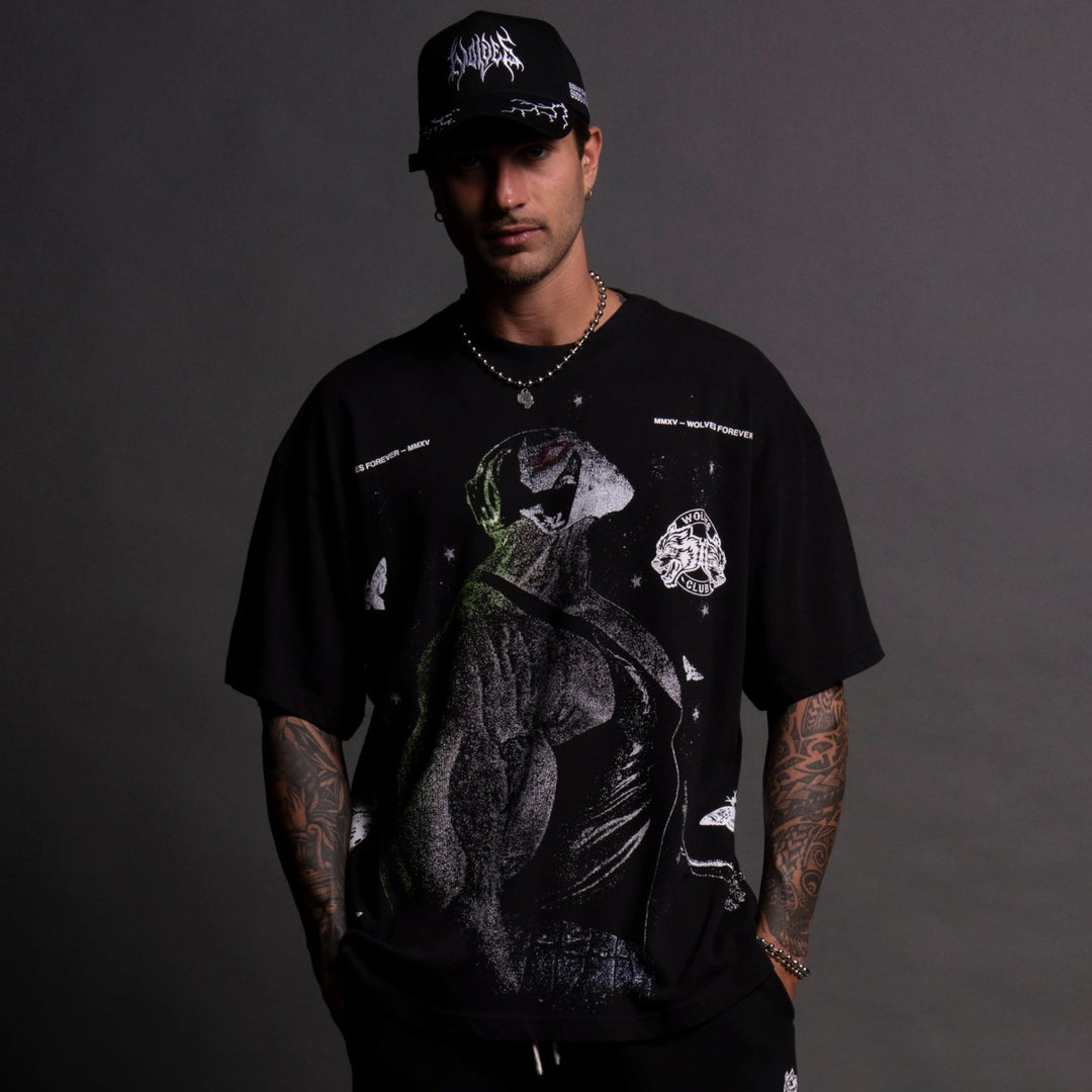 Bane "Side By Side" Oversized Tee in Black