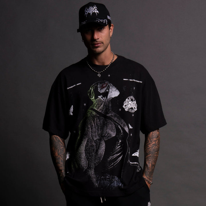 Bane "Side By Side" Oversized Tee in Black