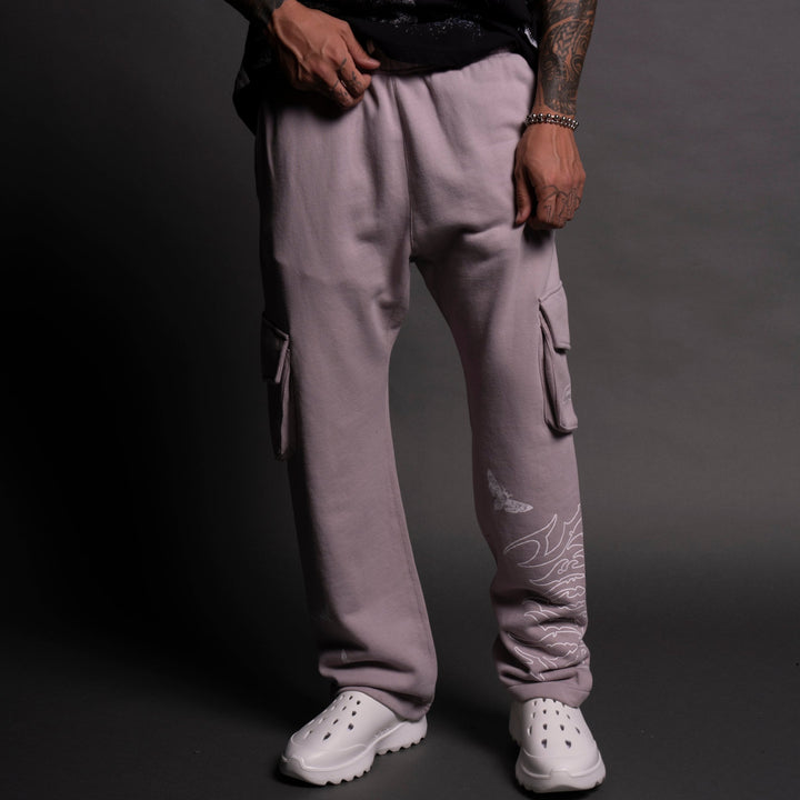 Death Head Bigelow Cargo Sweat Pants in Quartz