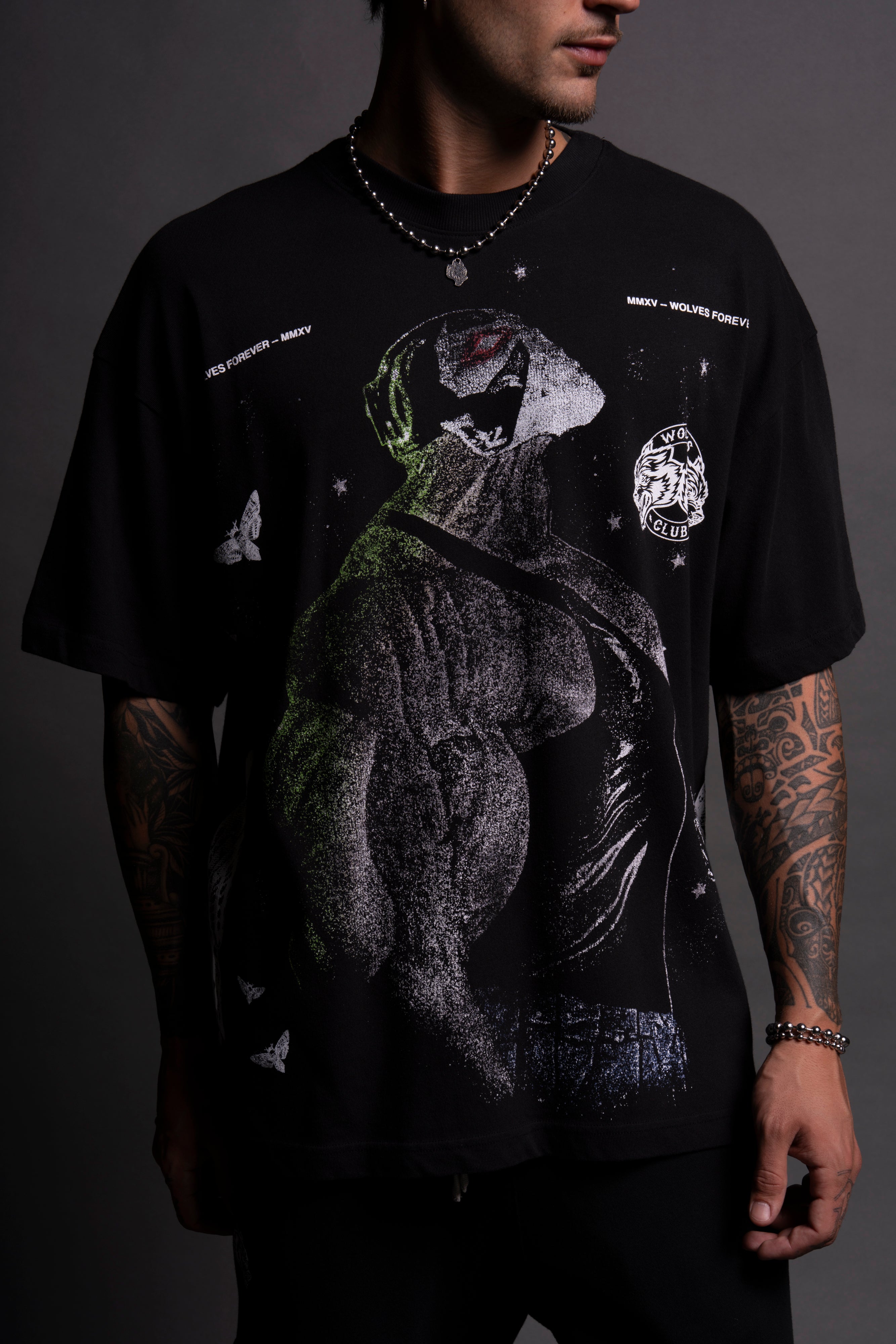 Bane "Side By Side" Oversized Tee in Black
