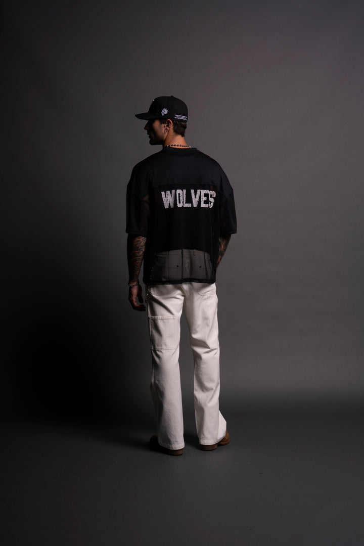 Wolves Forever Emmitt Football Jersey in Black