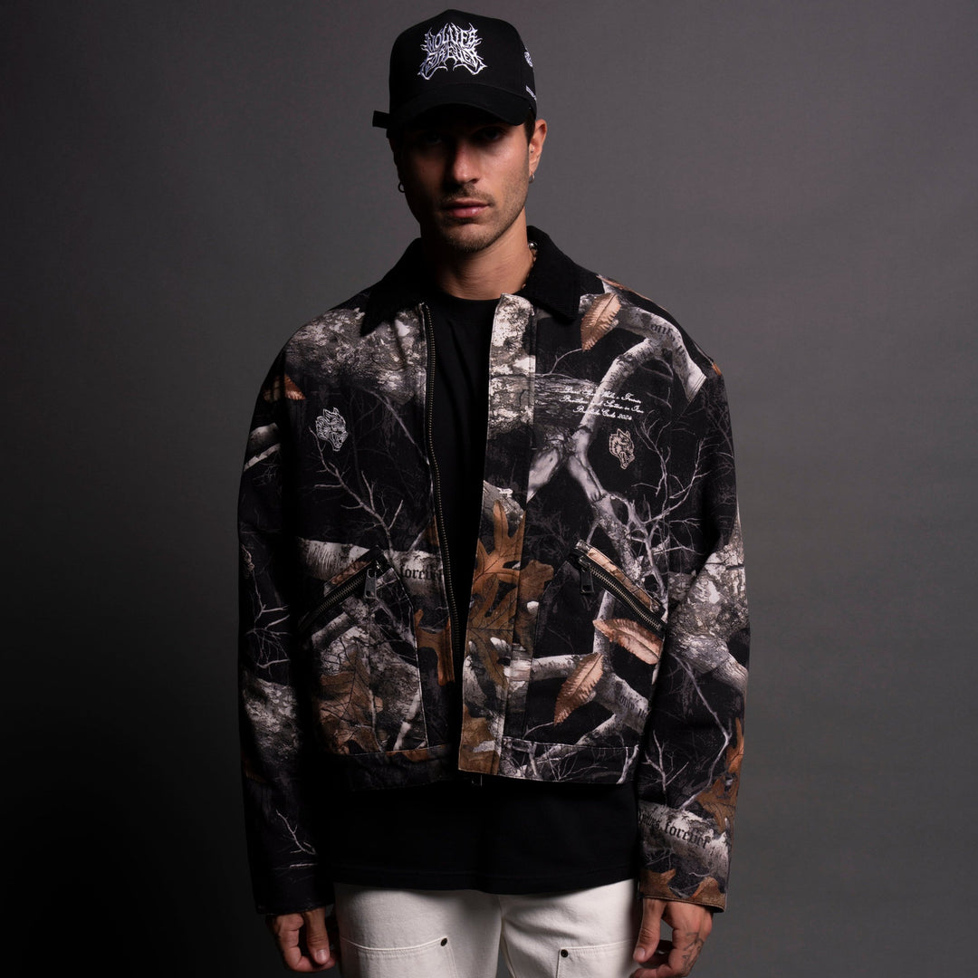 Our Lane Earl Jacket in Darc Woodland Camo